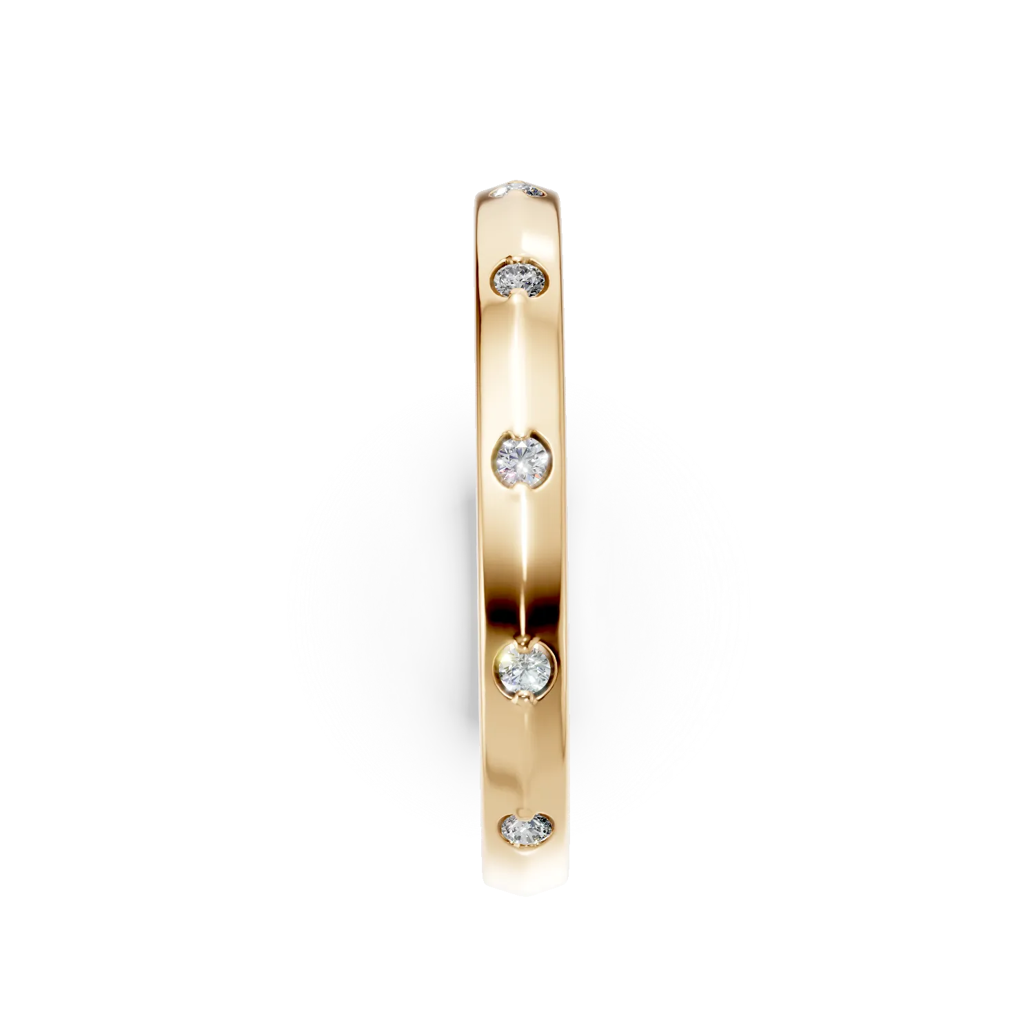 Inel din aur galben cu diamante de 0.04ct create in laborator