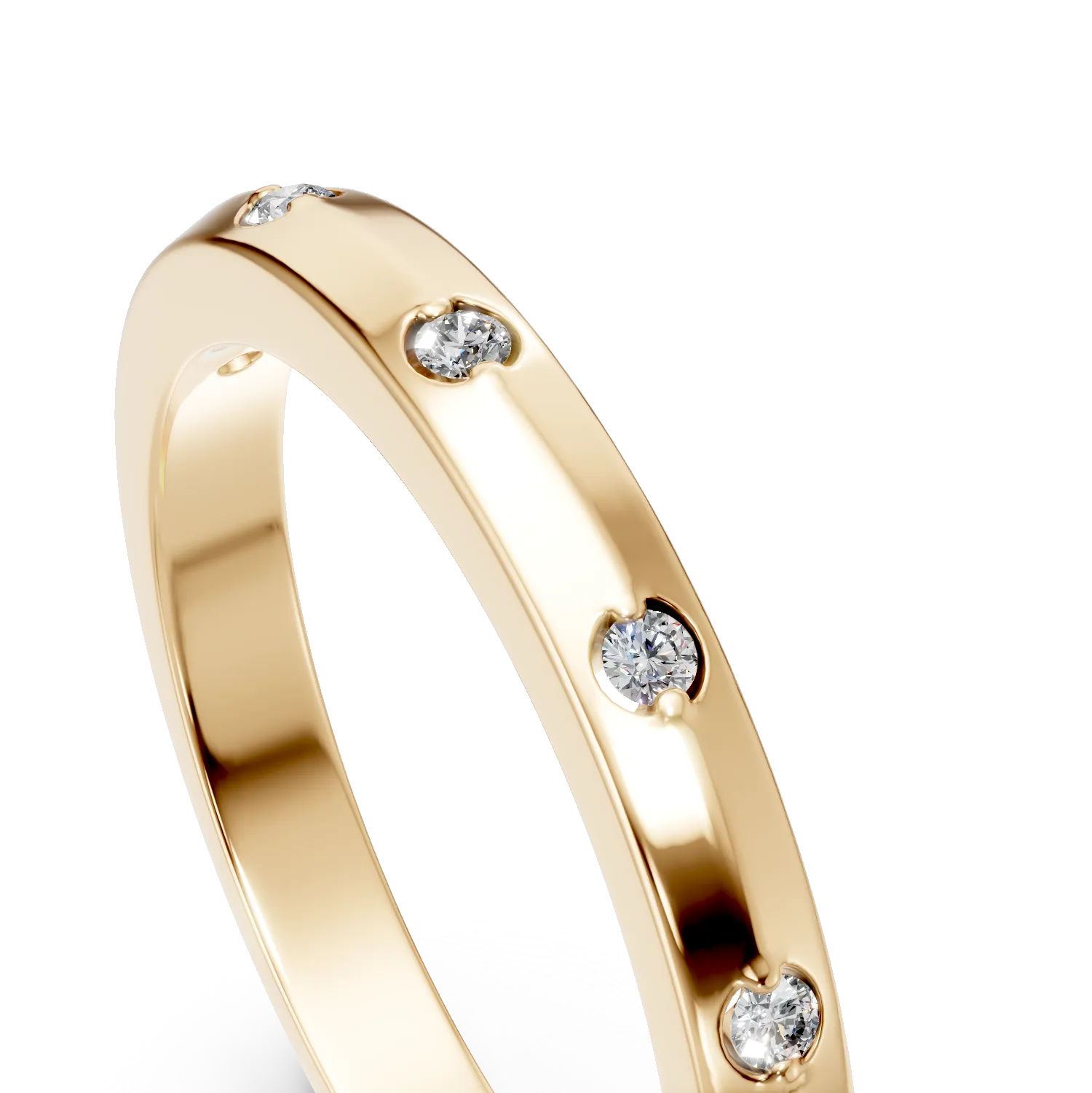Inel din aur galben cu diamante de 0.04ct create in laborator