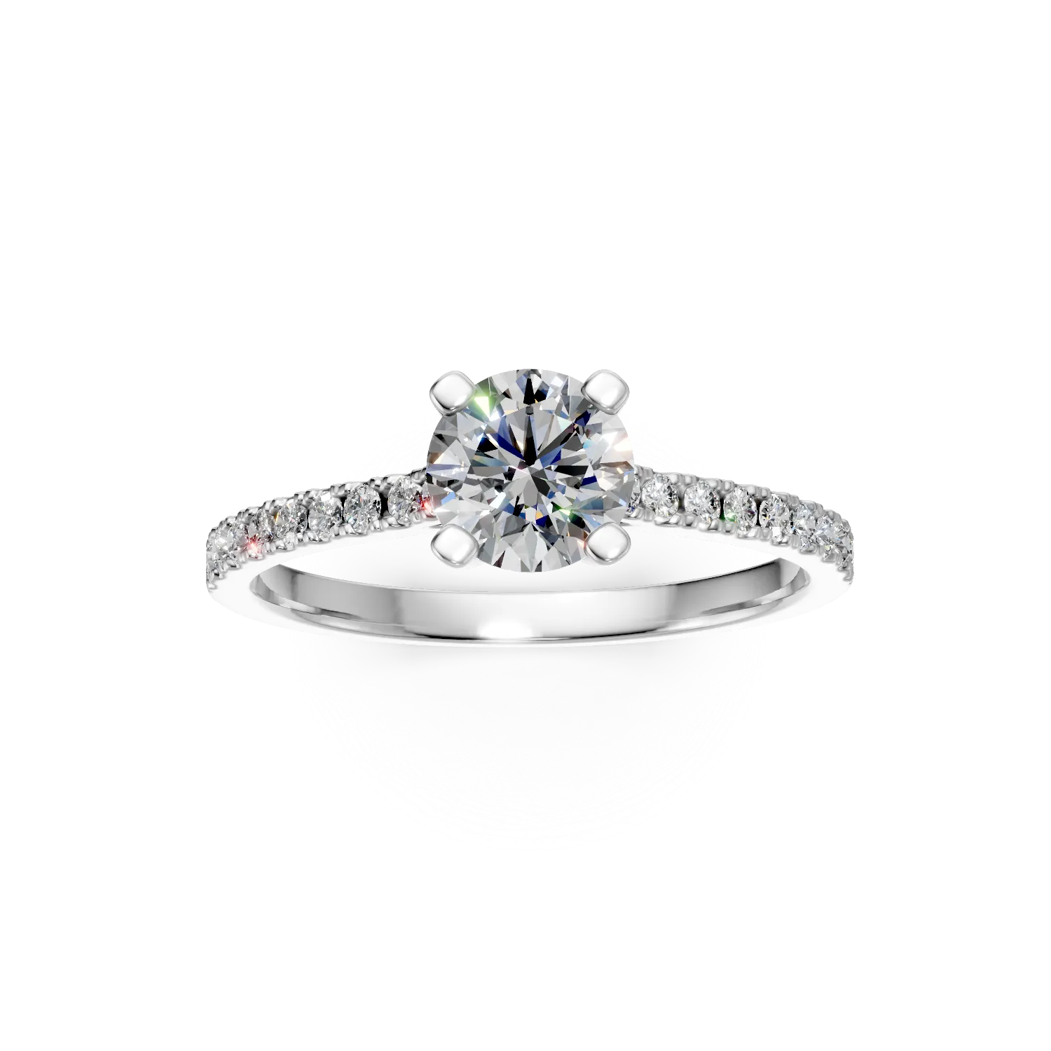 Inel de logodna din aur alb cu diamante de 1.2ct create in laborator