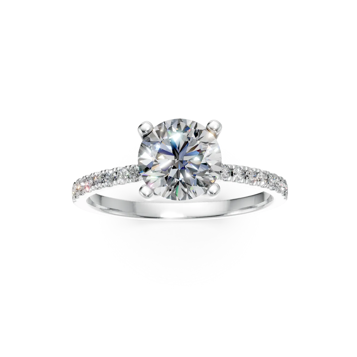 Inel de logodna din aur alb cu diamante de 2.3ct create in laborator