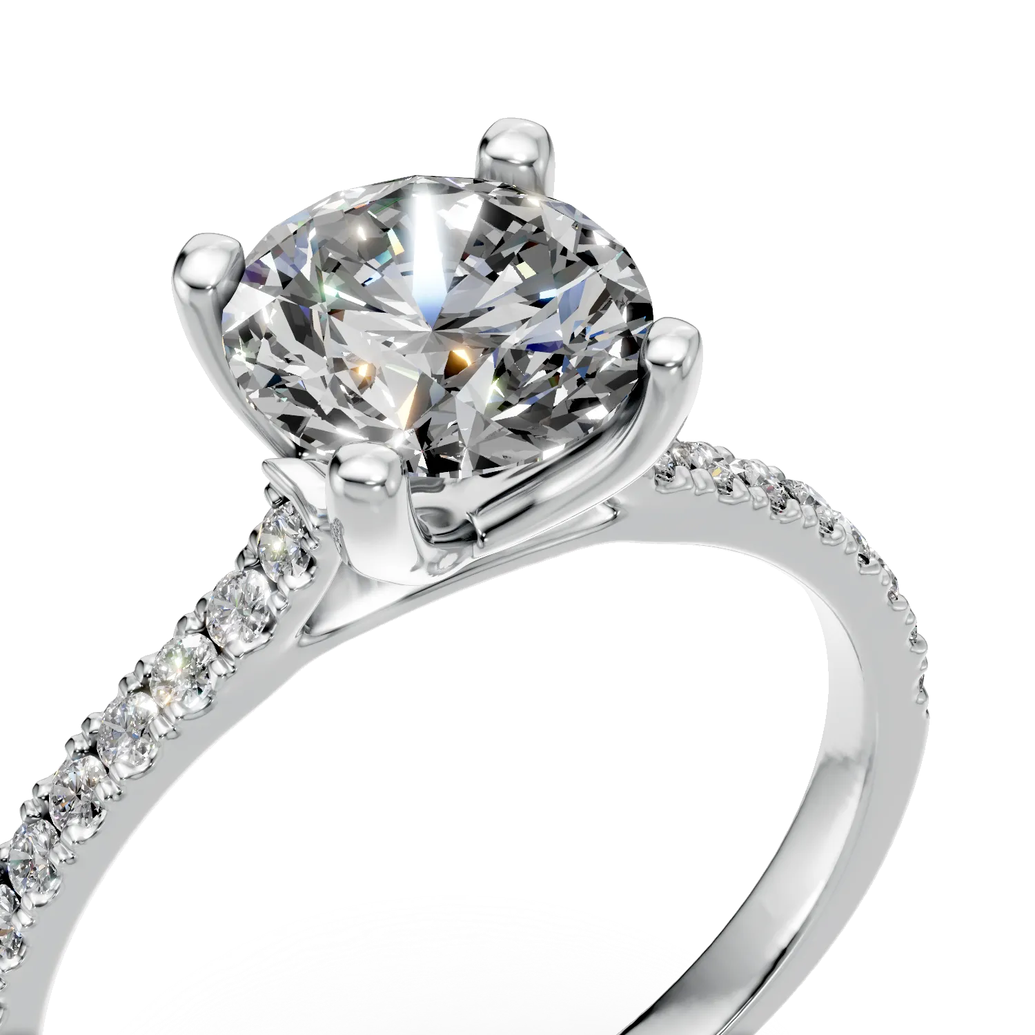 Inel de logodna din aur alb cu diamante de 2.3ct create in laborator