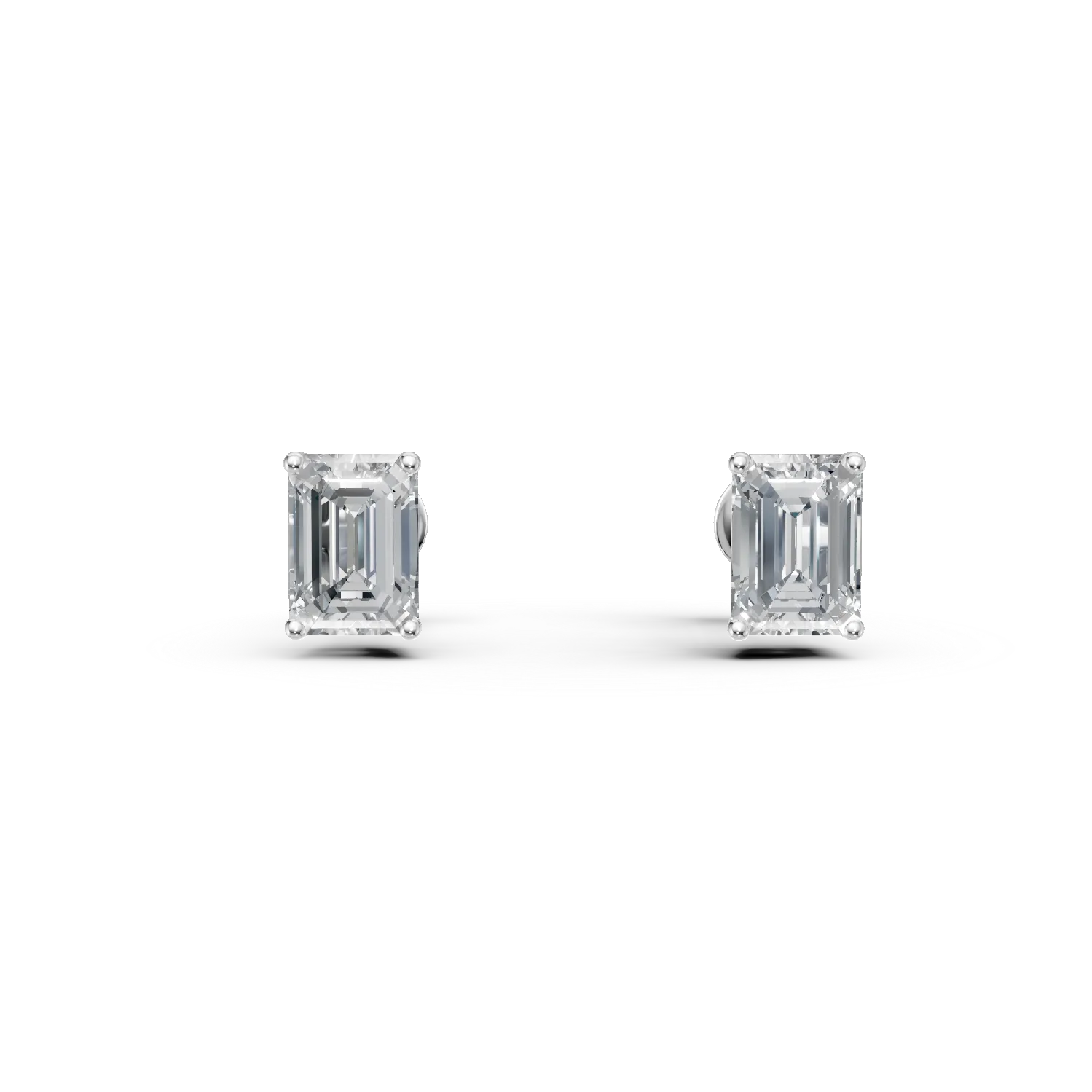 Cercei din aur alb cu diamante solitaire de 3ct create in laborator