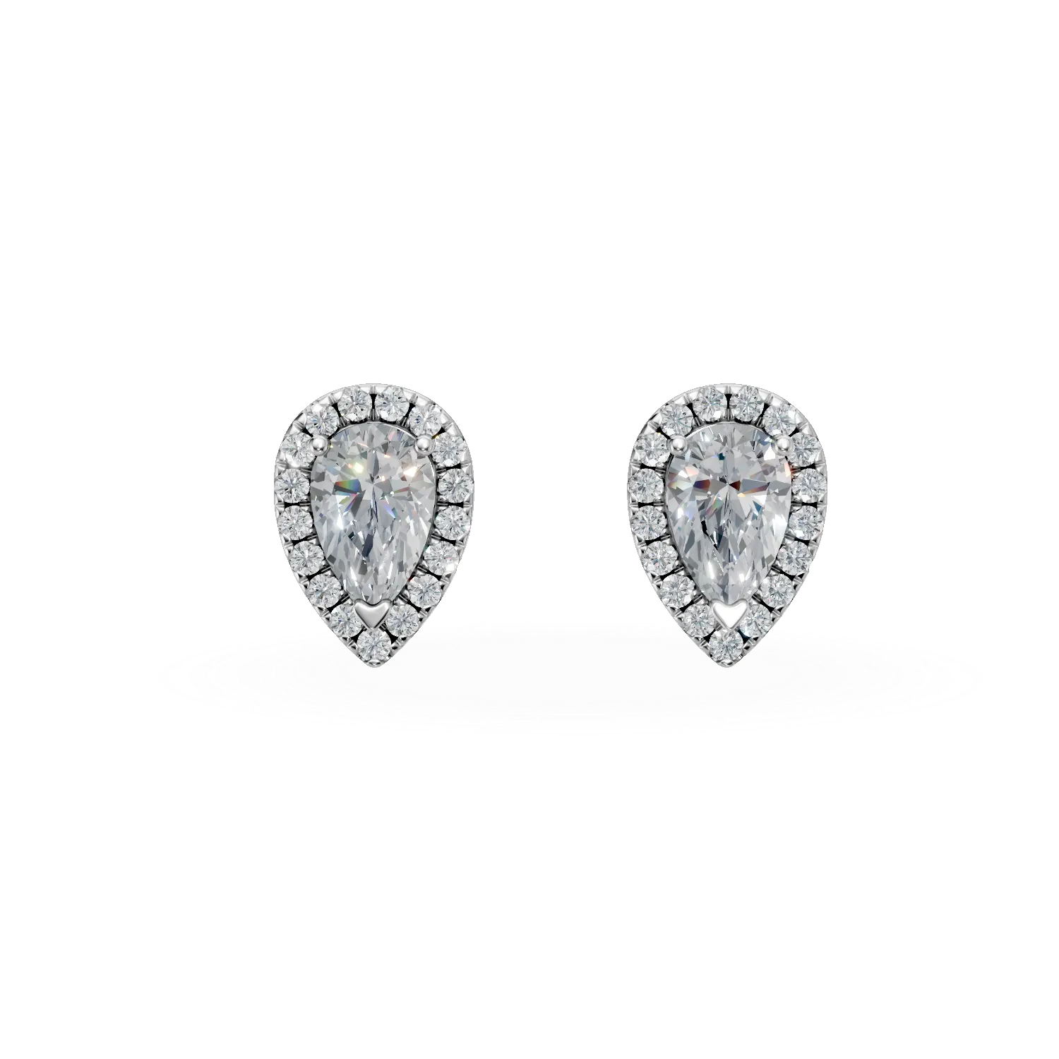 Cercei lacrima din aur alb cu diamante de 1.95ct create in laborator