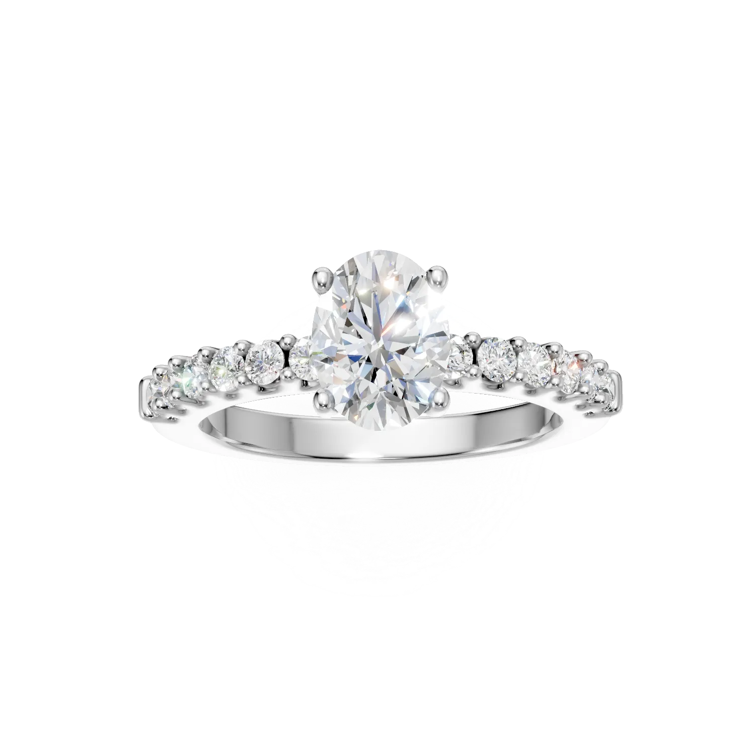 Inel din aur alb cu diamante de 1.52ct create in laborator