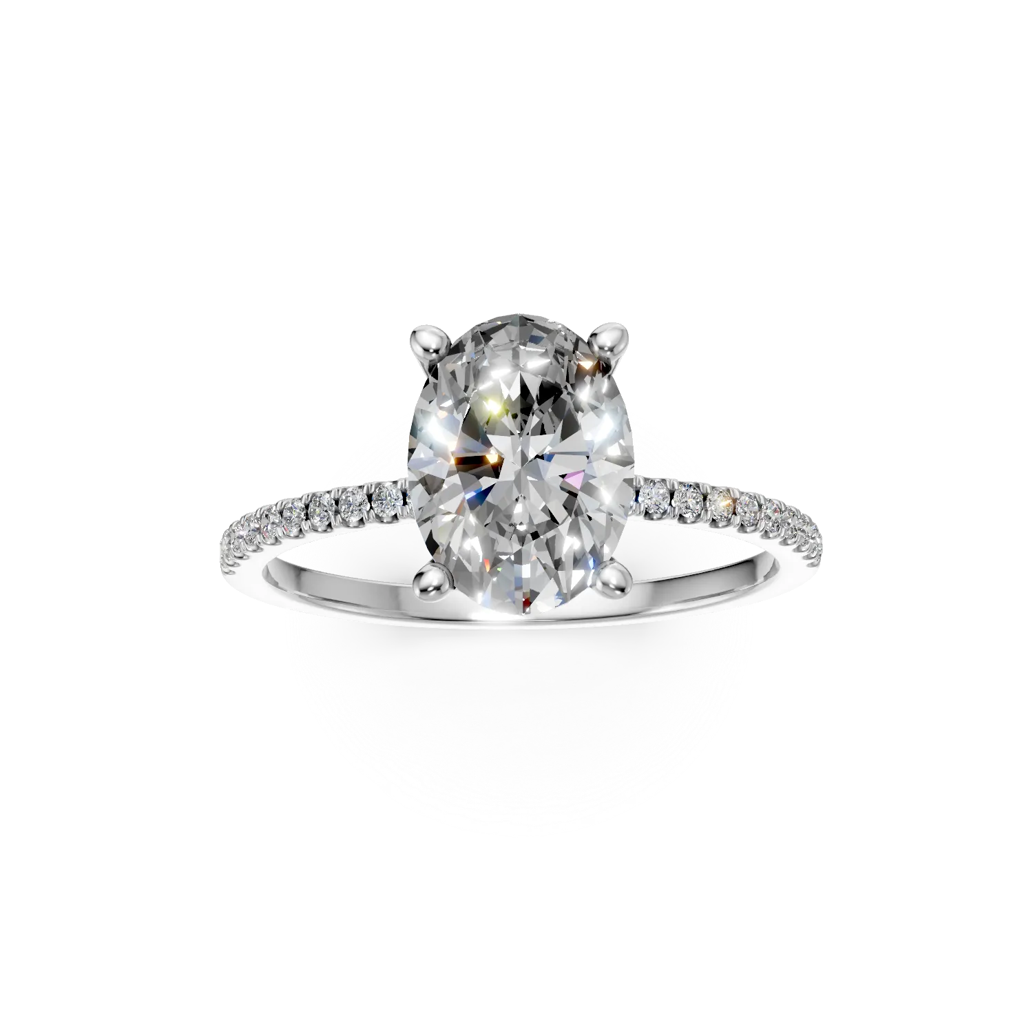Inel din aur alb cu diamante de 2.25ct create in laborator