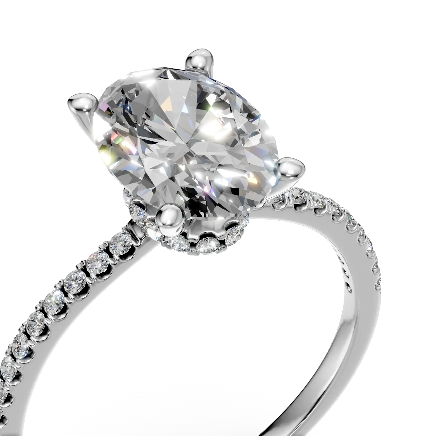 Inel din aur alb cu diamante de 2.25ct create in laborator
