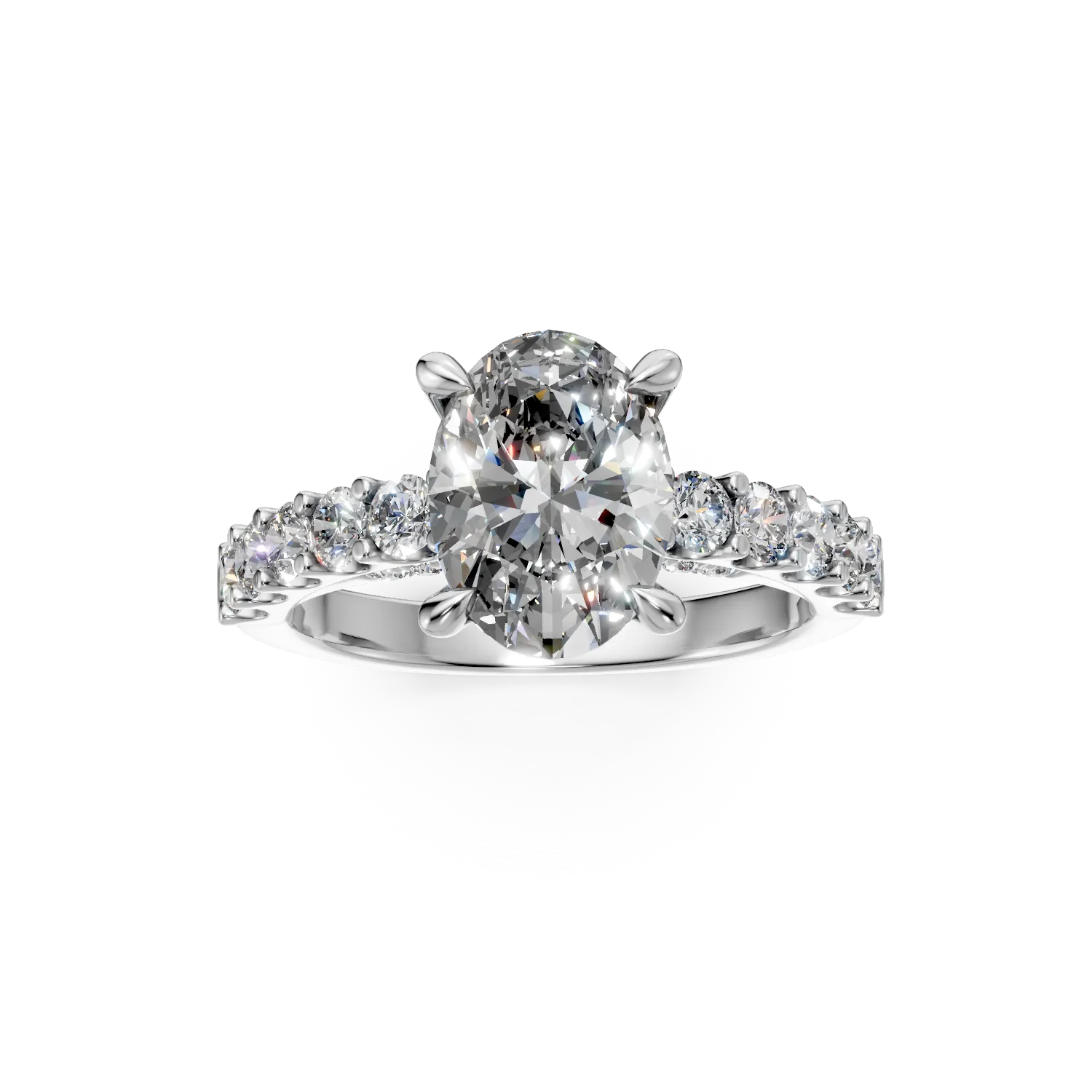 Inel din aur alb cu diamante de 2.78ct create in laborator