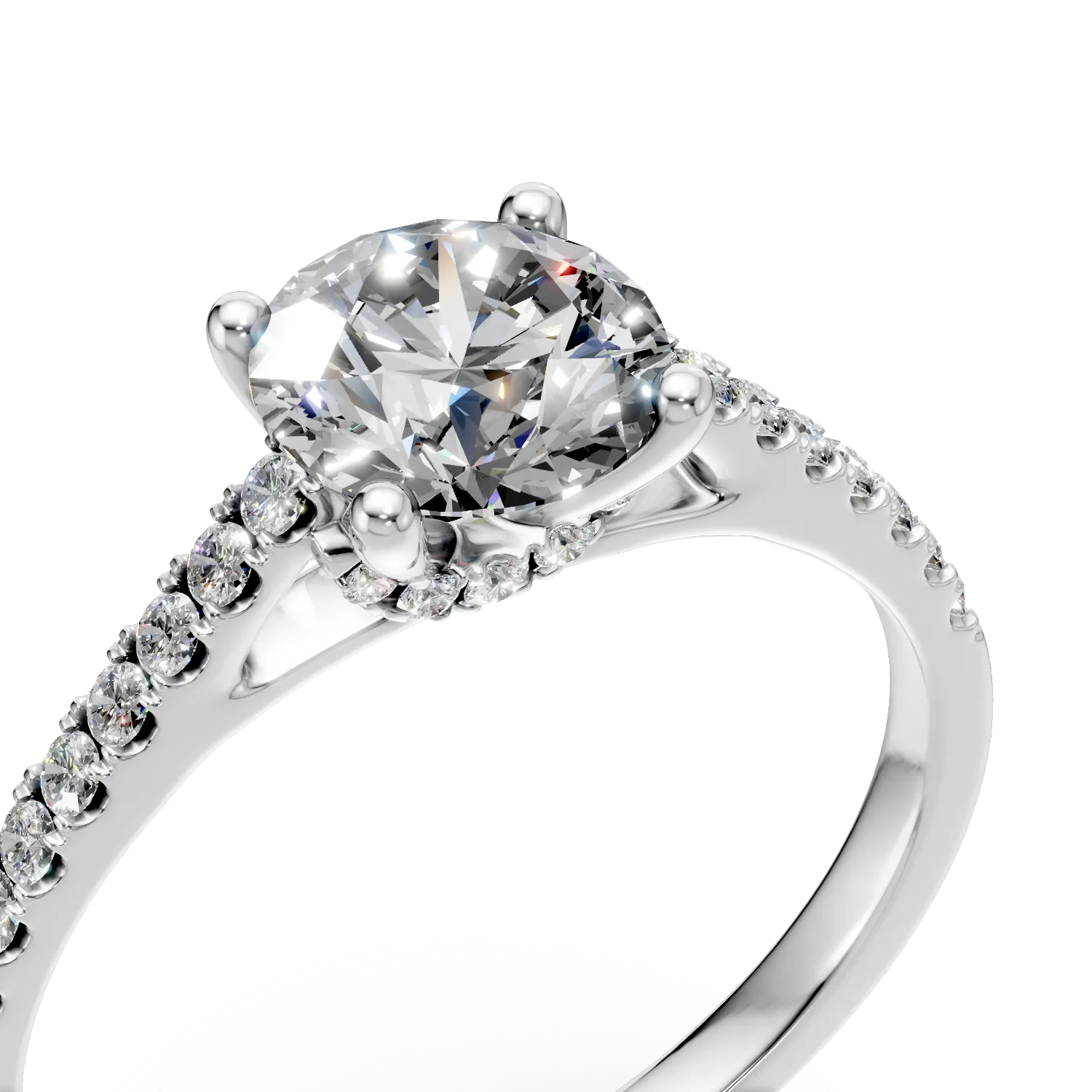 Inel din aur alb cu diamante de 1.2ct create in laborator