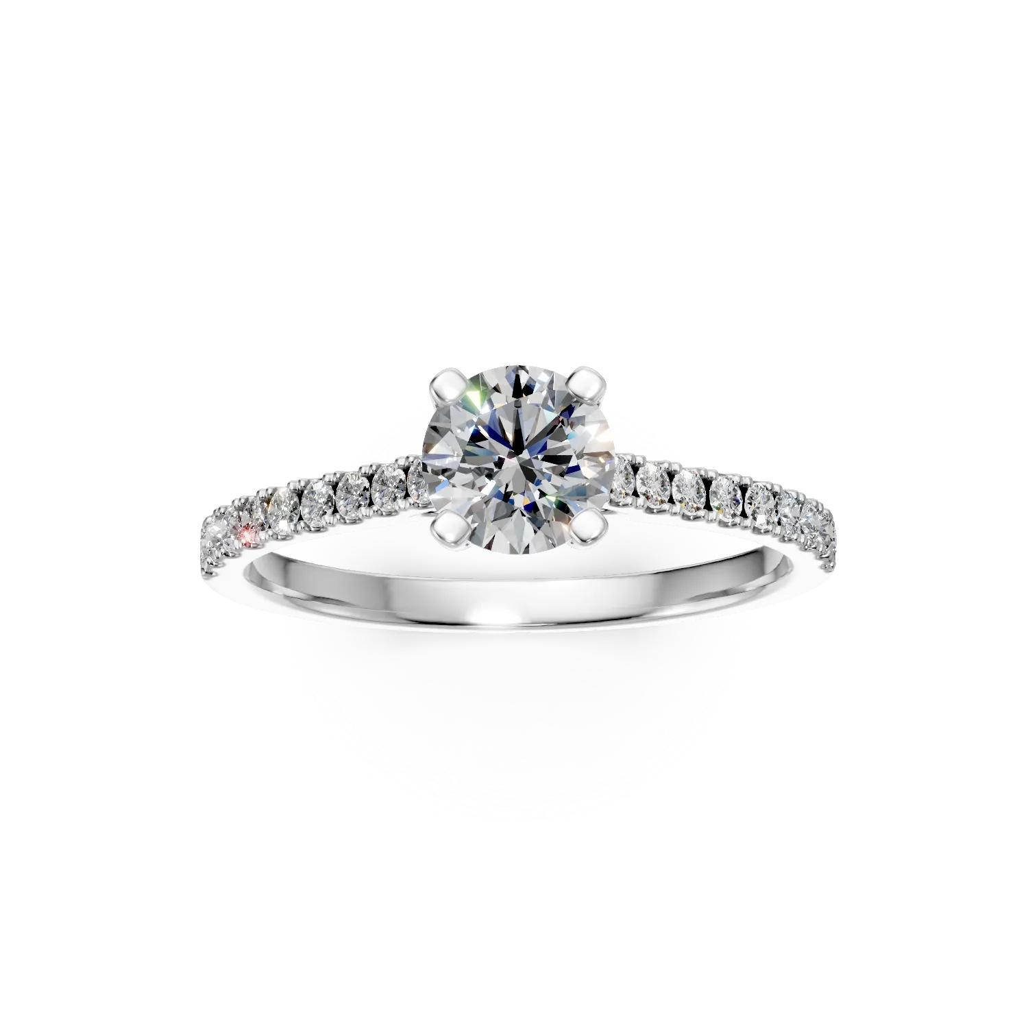 Inel de logodna din aur alb cu diamante de 0.9ct create in laborator