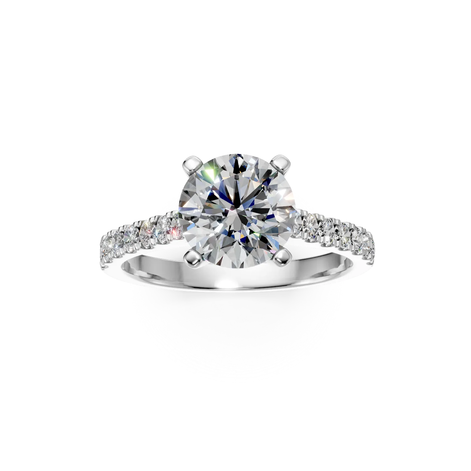 Inel de logodna din aur alb cu diamante de 1.7ct create in laborator