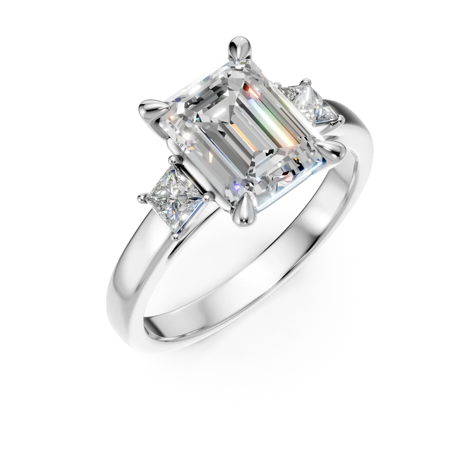 Inel din aur alb cu diamante de 2.35ct create in laborator