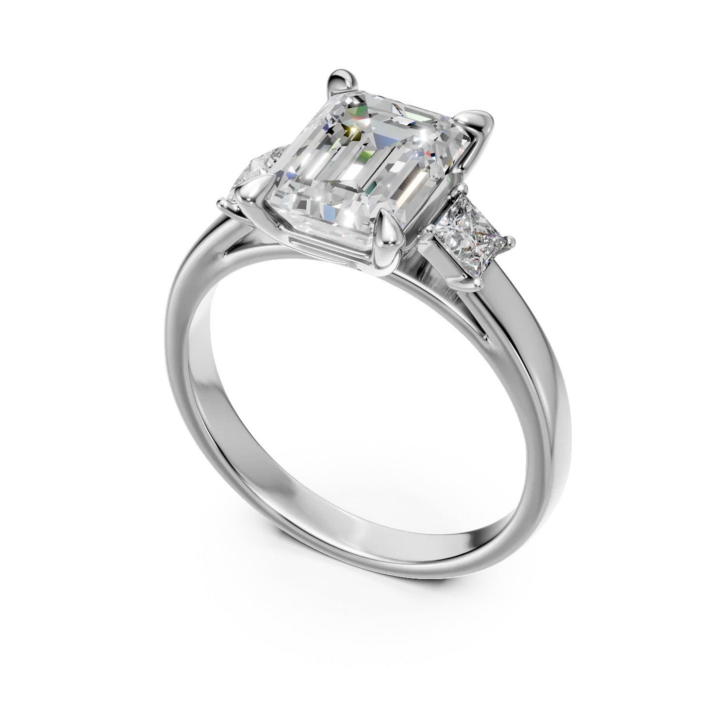 Inel din aur alb cu diamante de 2.35ct create in laborator