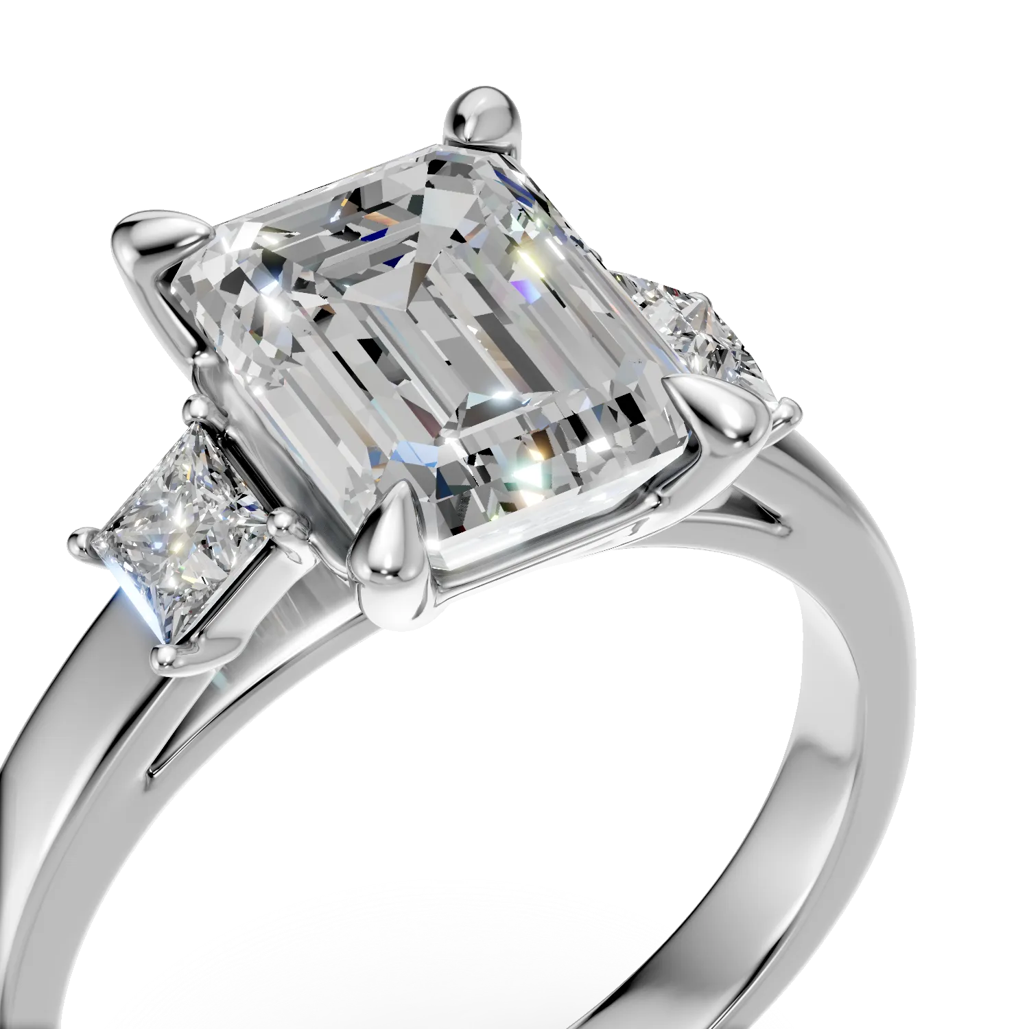 Inel din aur alb cu diamante de 2.35ct create in laborator