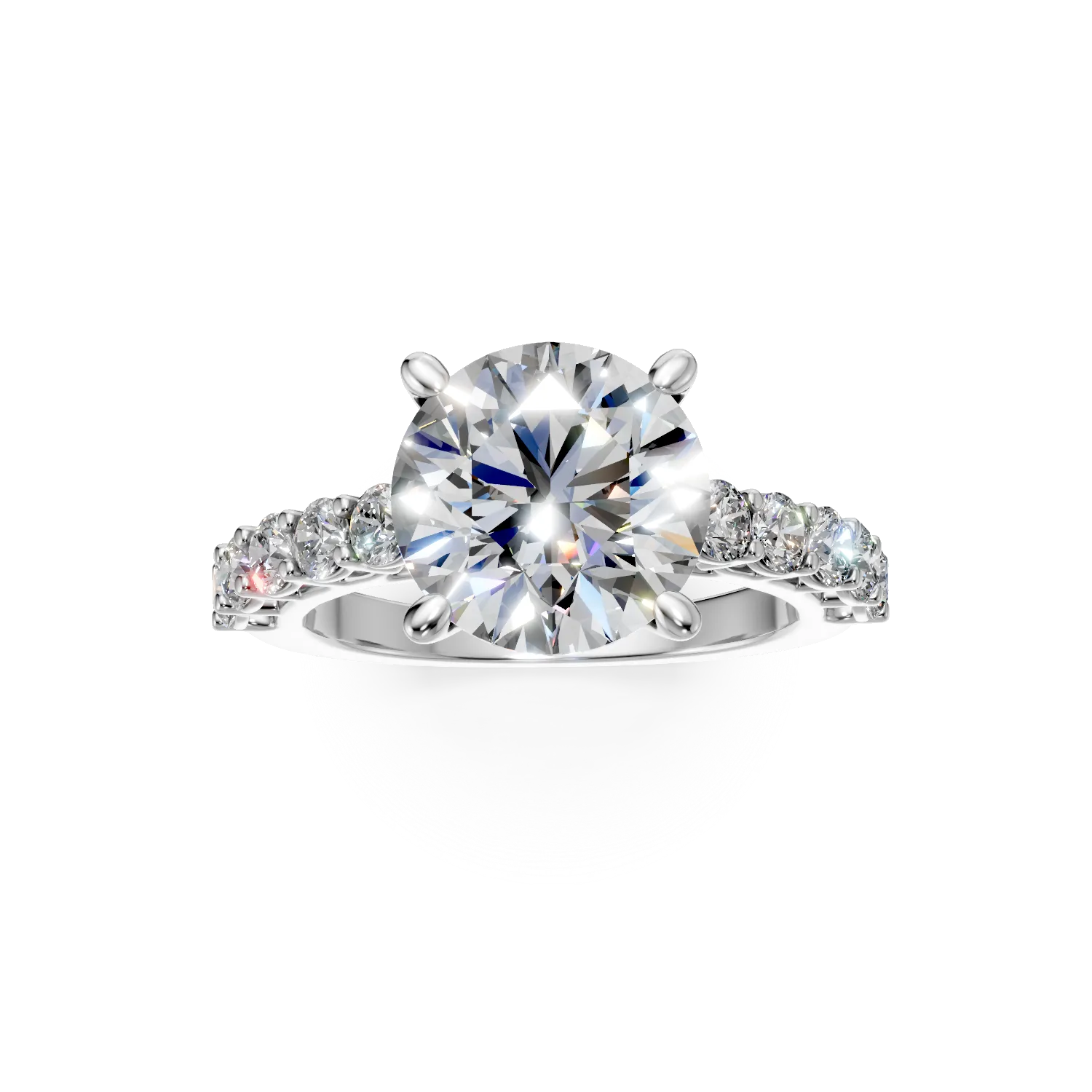 Inel din aur alb cu diamante de 3.73ct create in laborator