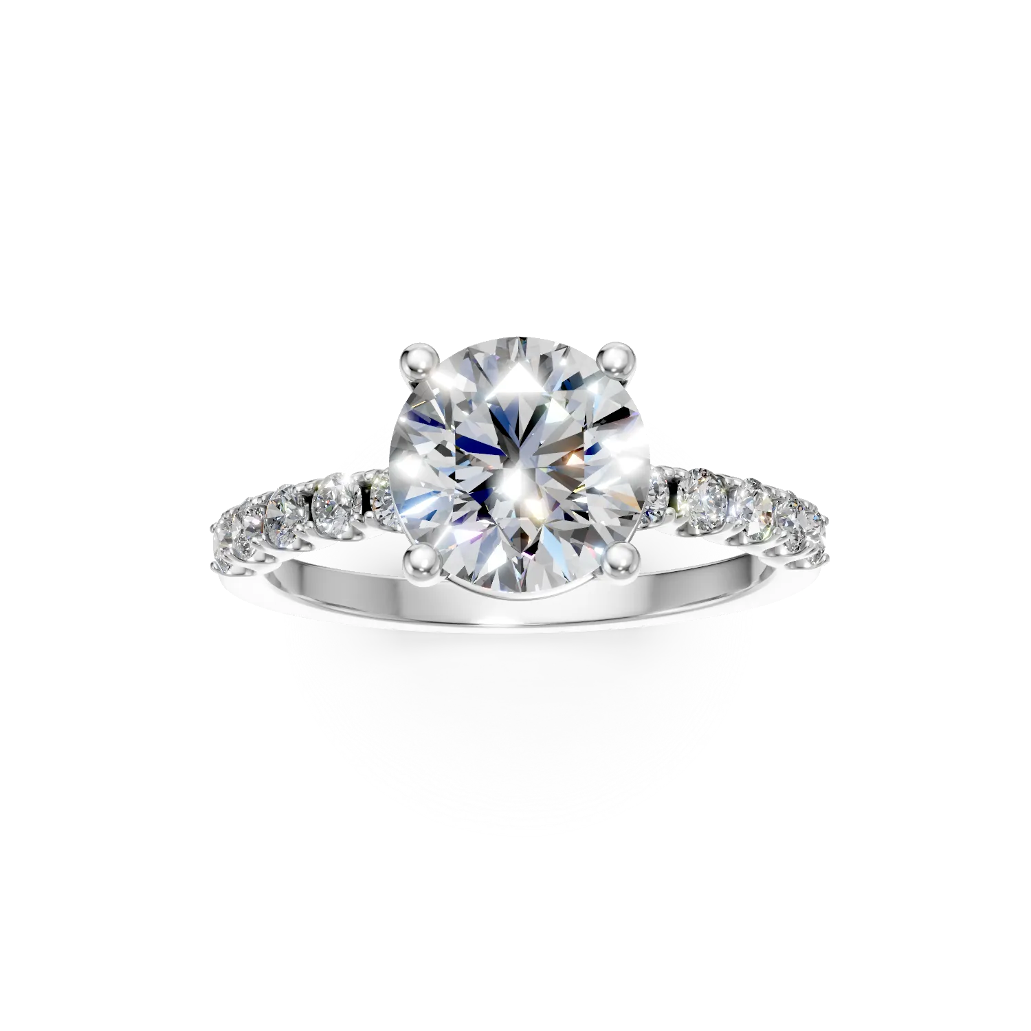 Inel din aur alb cu diamante de 2.5ct create in laborator