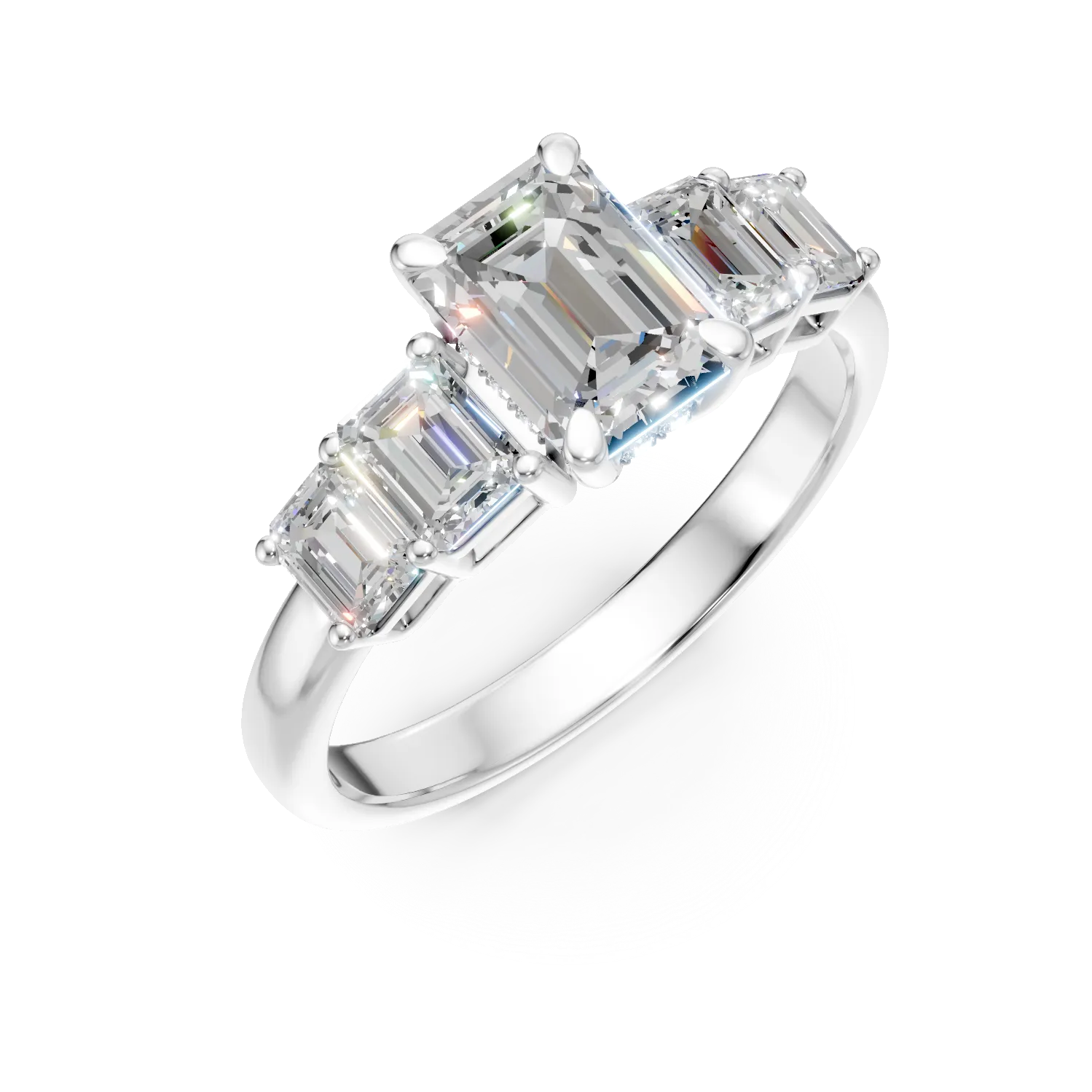 Inel din aur alb cu diamante de 1.8ct create in laborator