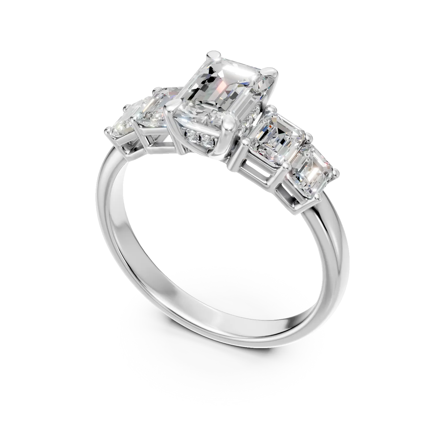 Inel din aur alb cu diamante de 1.9ct create in laborator