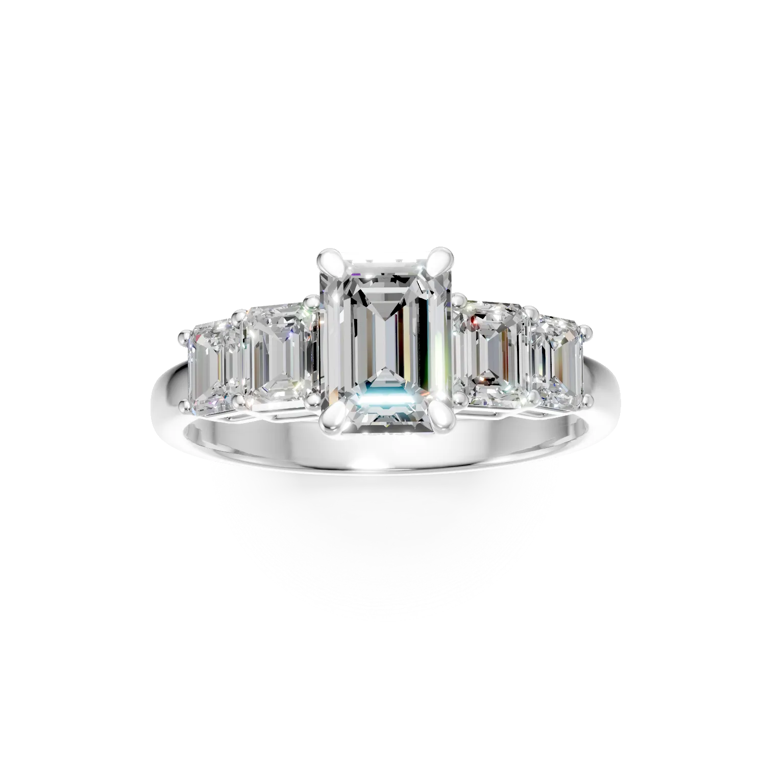 Inel din aur alb cu diamante de 1.9ct create in laborator