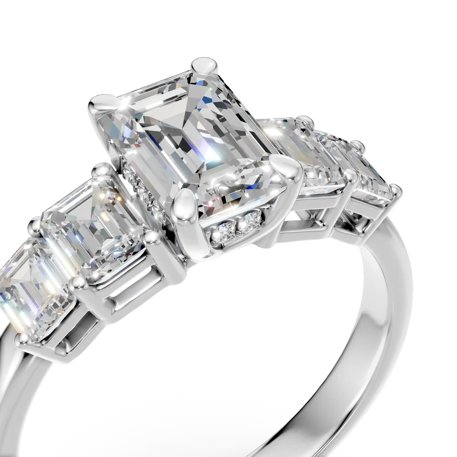 Inel din aur alb cu diamante de 1.9ct create in laborator