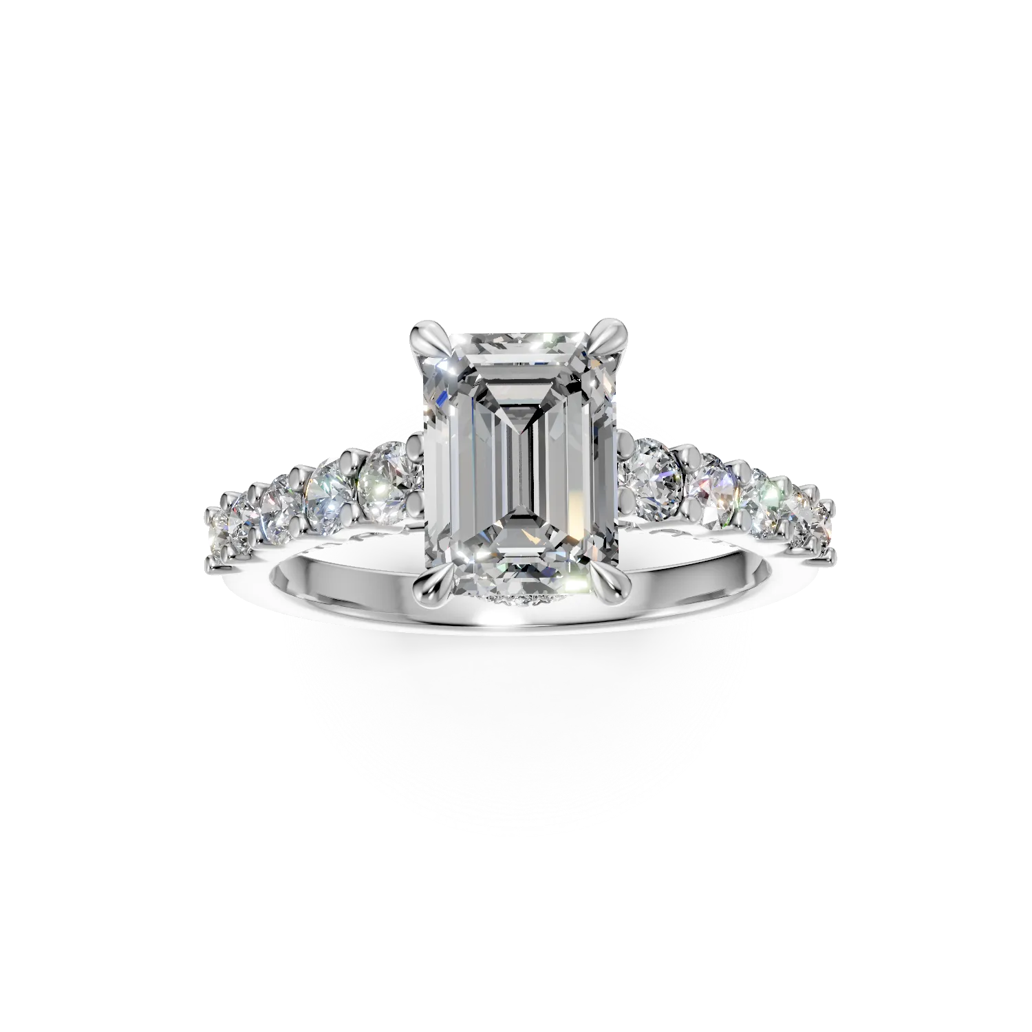 Inel din aur alb cu diamante de 2.77ct create in laborator