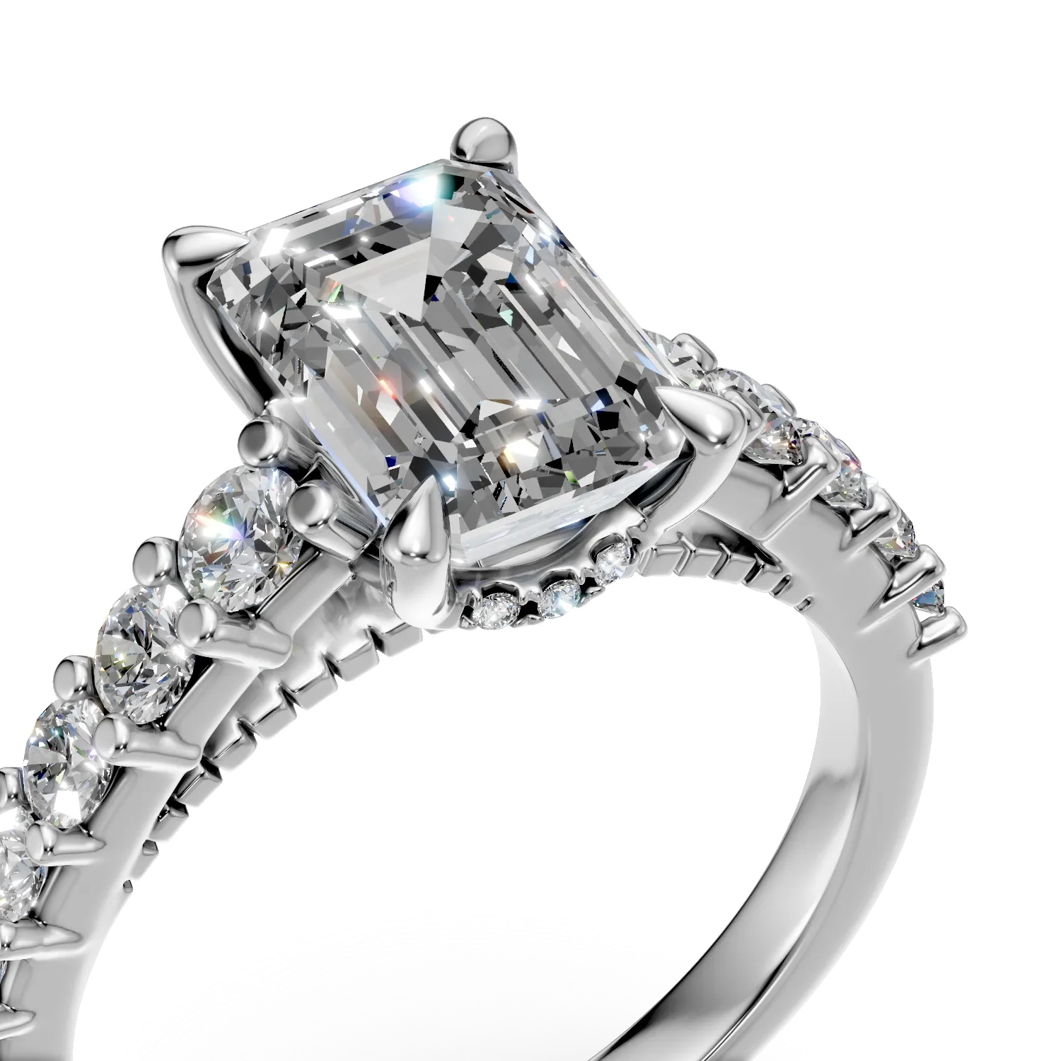 Inel din aur alb cu diamante de 2.77ct create in laborator