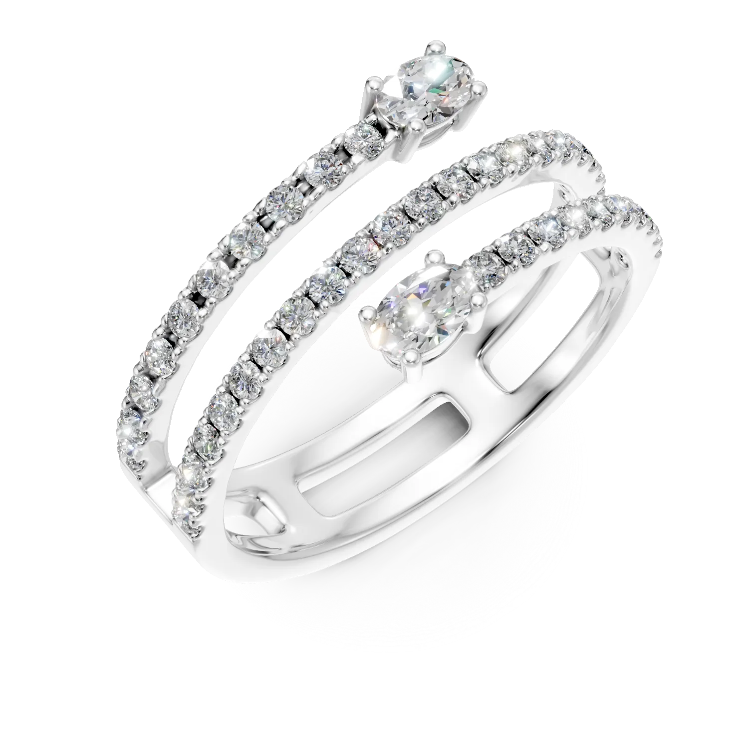 Inel din aur alb cu diamante de 0.96ct create in laborator