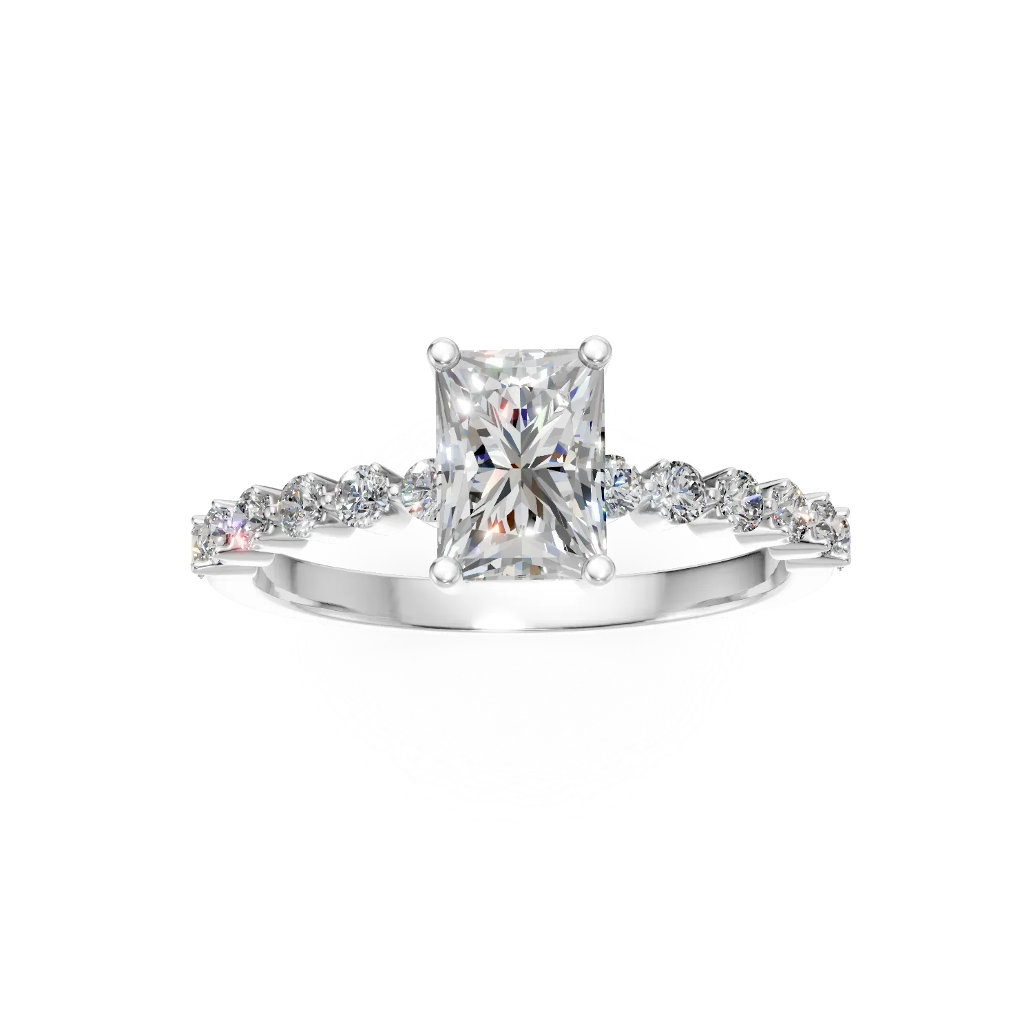 Inel din aur alb cu diamante de 1.54ct create in laborator