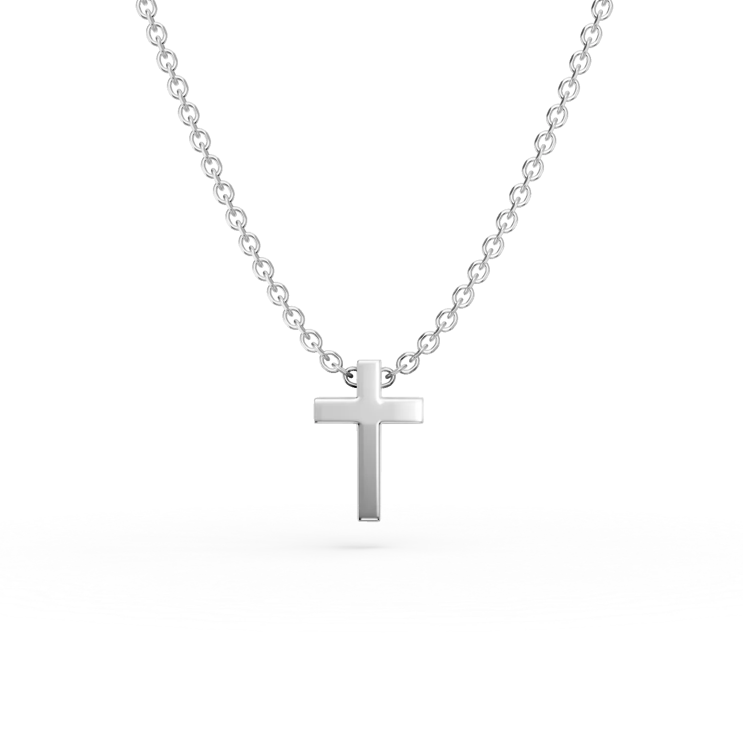 Lant cu pandantiv cruce din aur alb