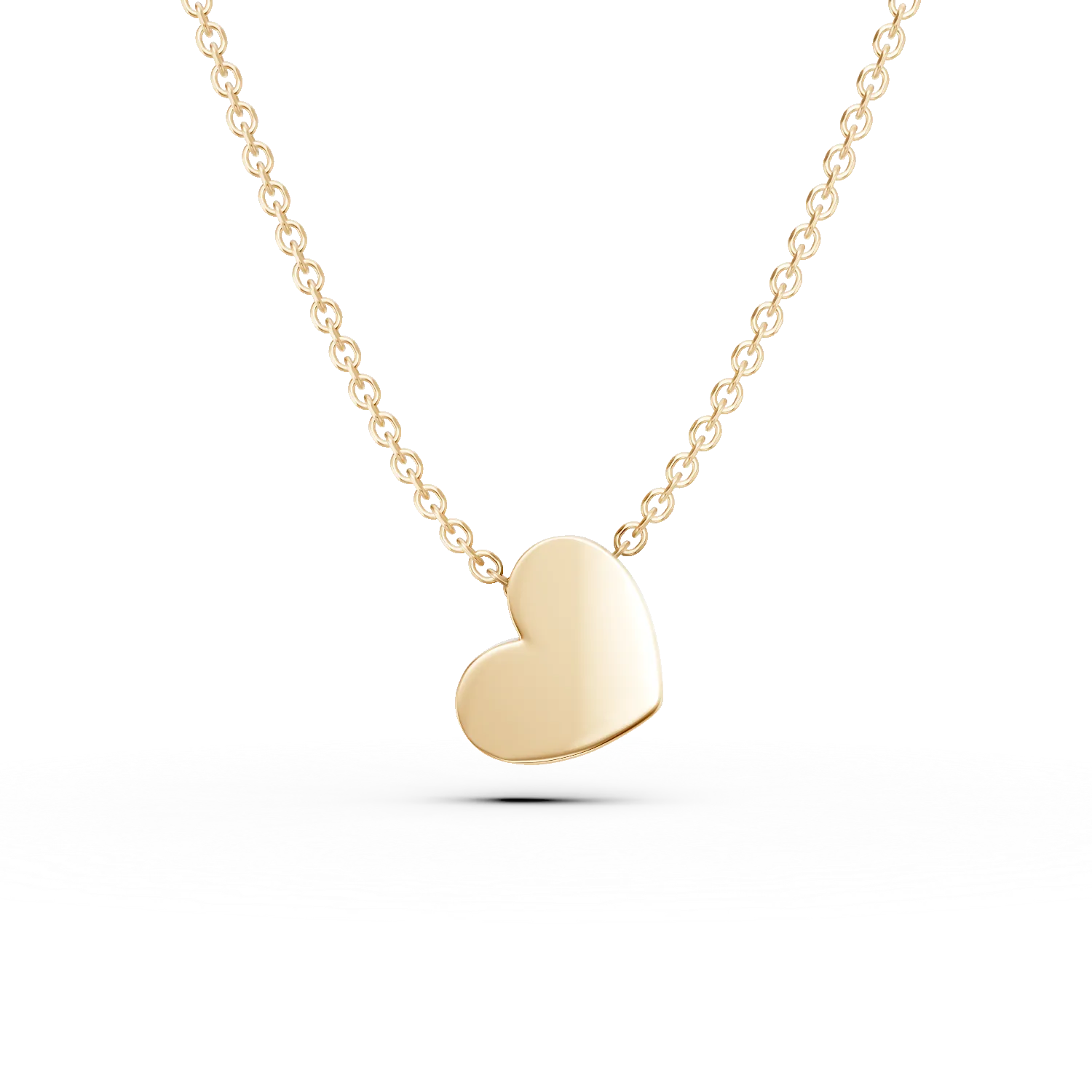 Lant cu pandantiv inima din aur galben