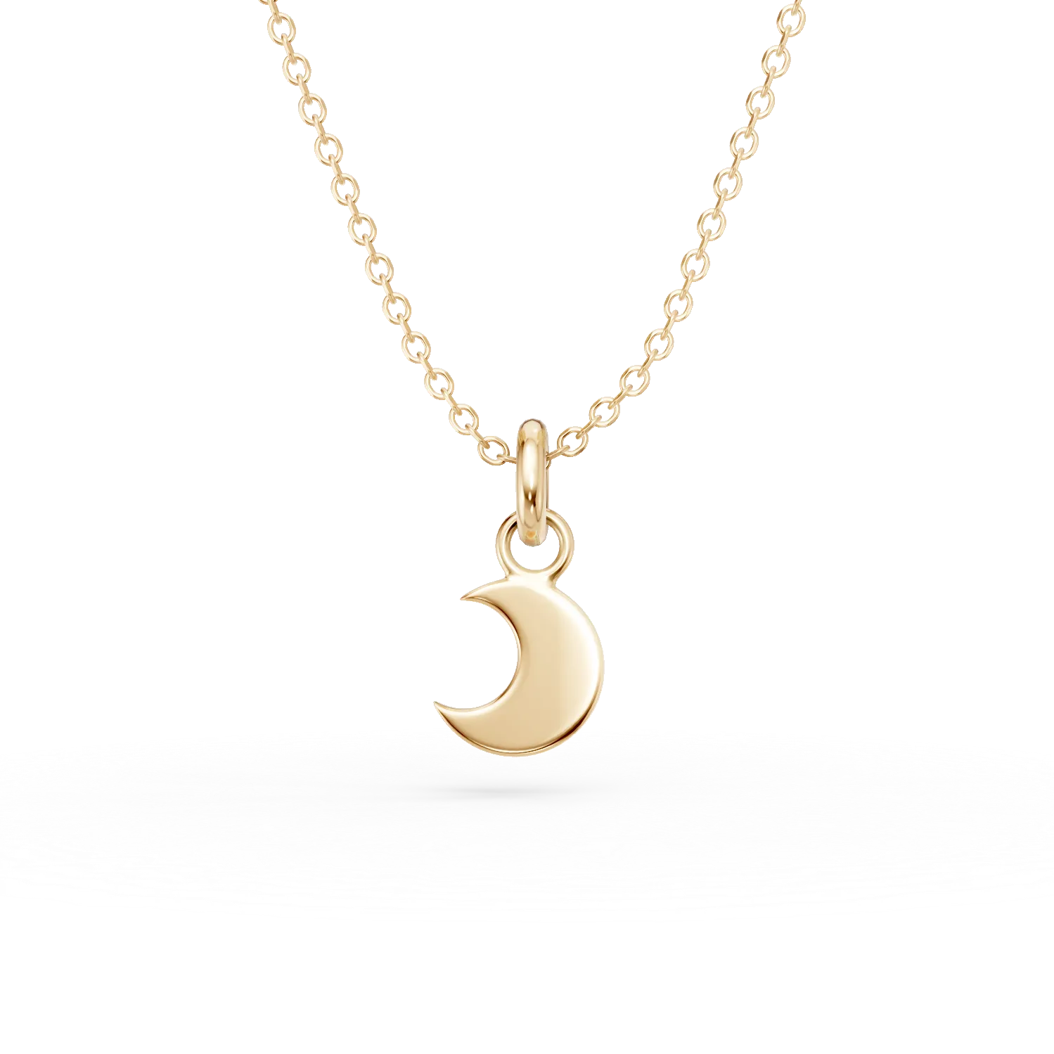 Lant cu pandantiv semiluna din aur galben