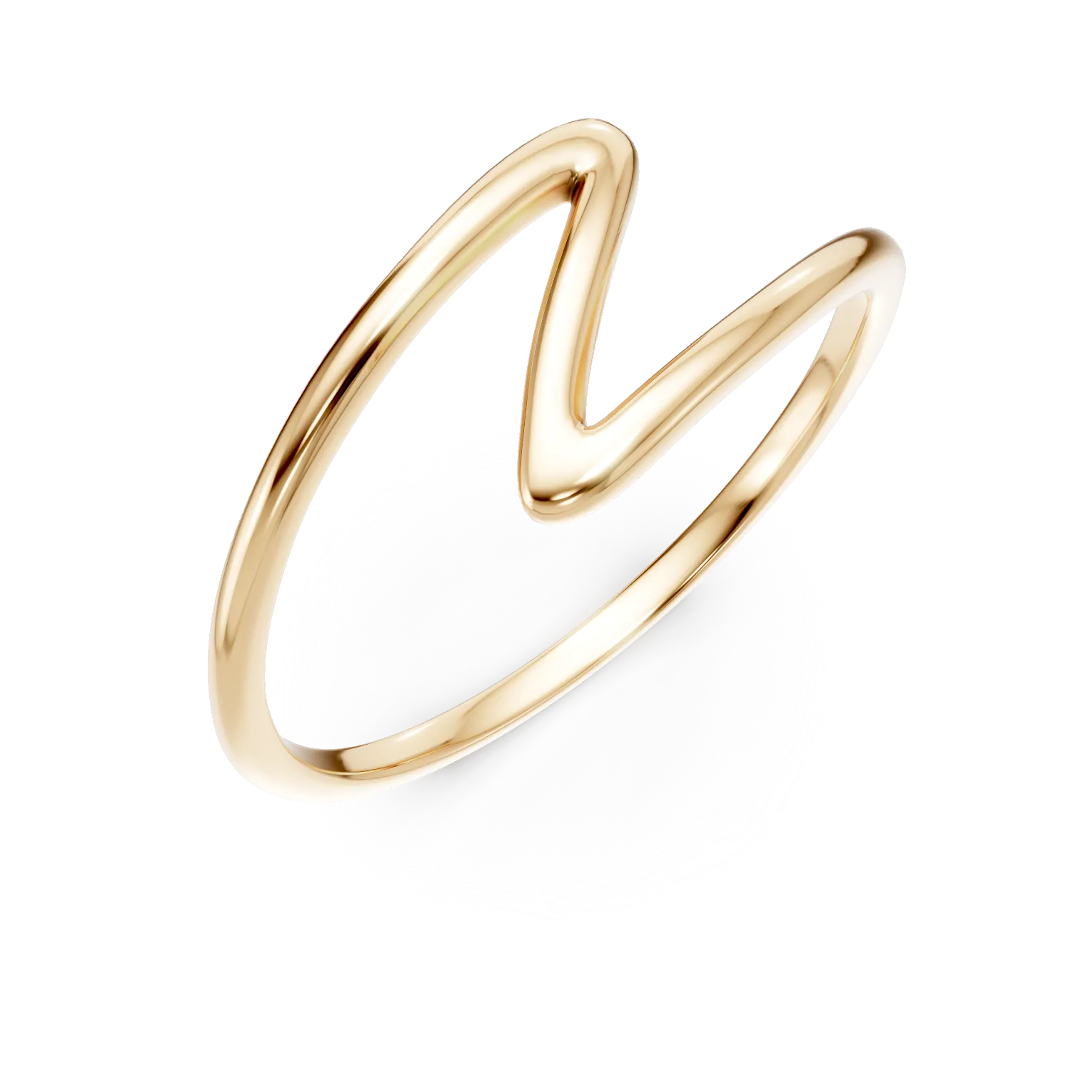 Inel geometric din aur galben