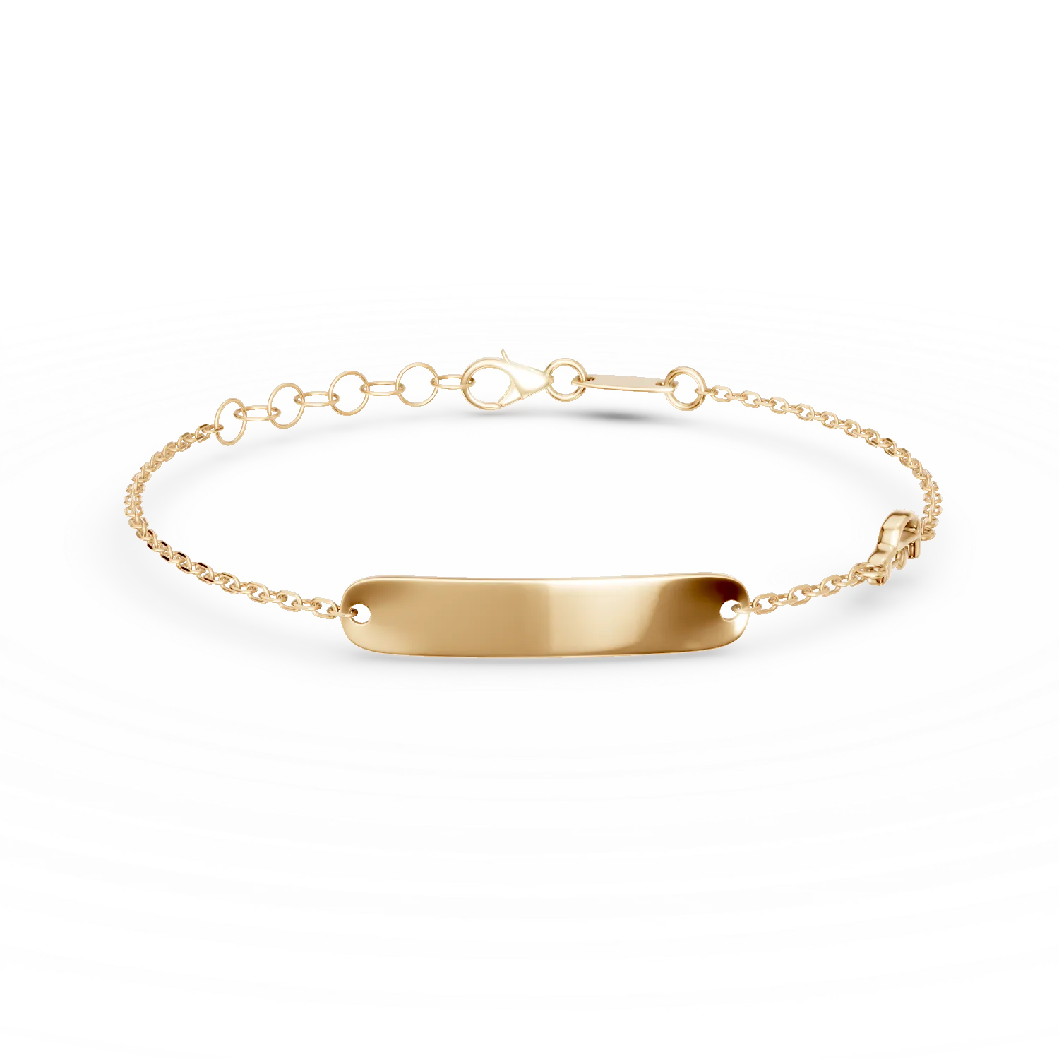 Bratara cu placuta de gravare din aur galben pentru copii
