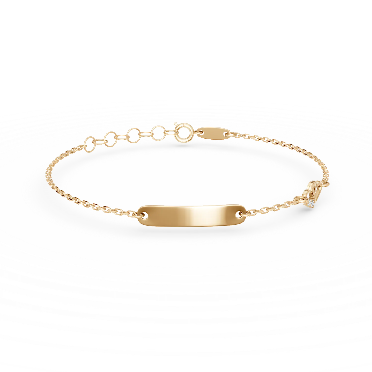 Bratara din aur galben cu placuta de gravare pentru copii