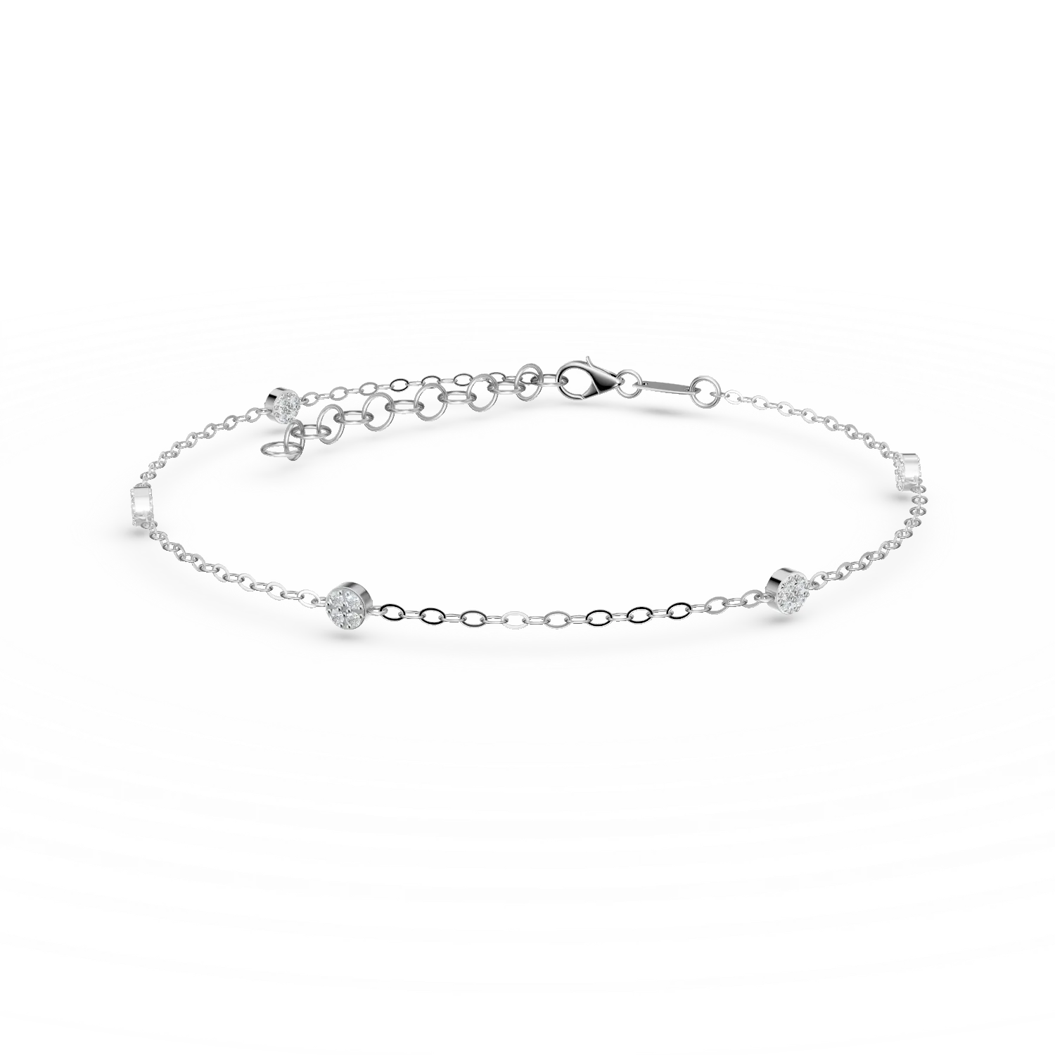 Colier din aur alb cu zirconii