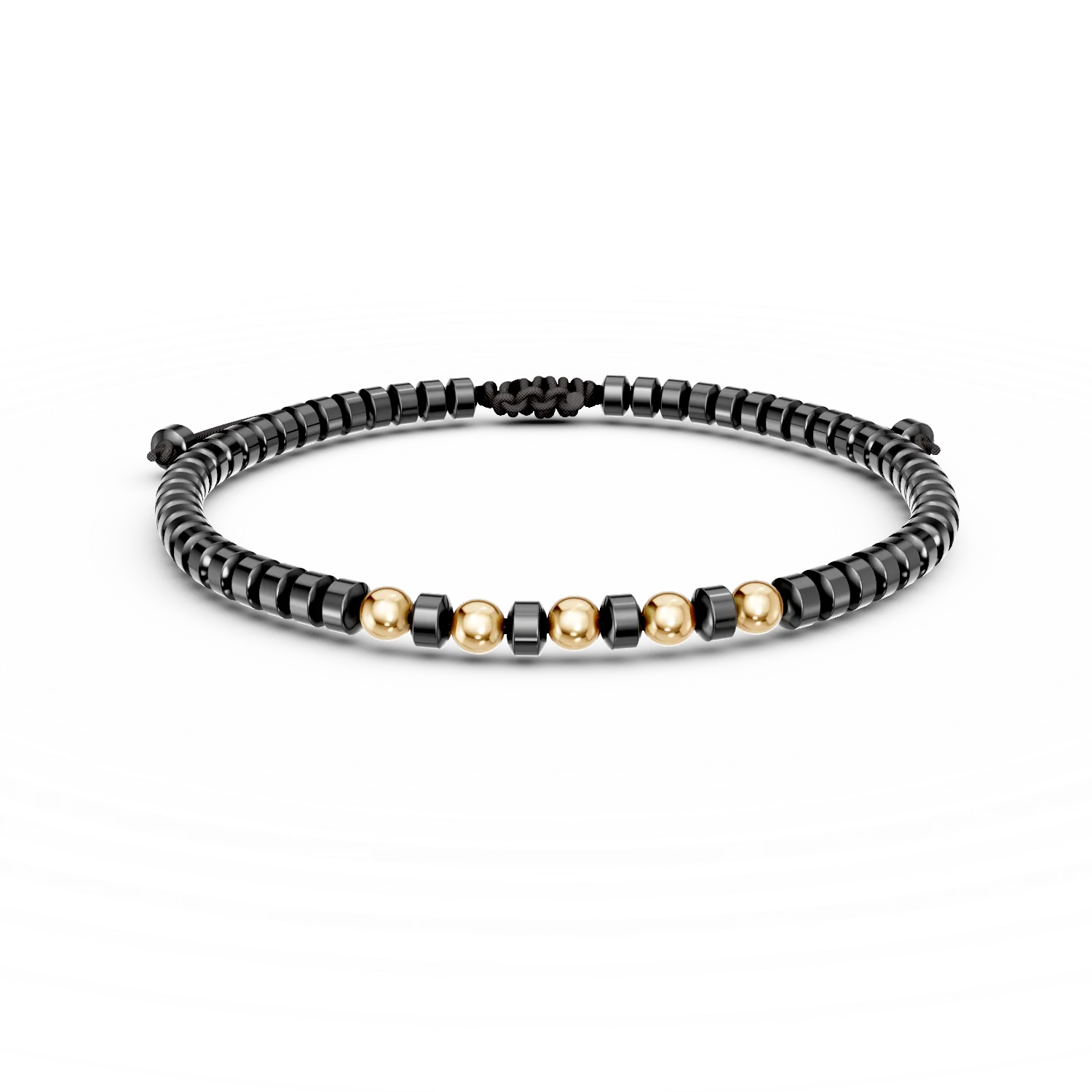 Bratara cu snur si aur galben pentru barbati