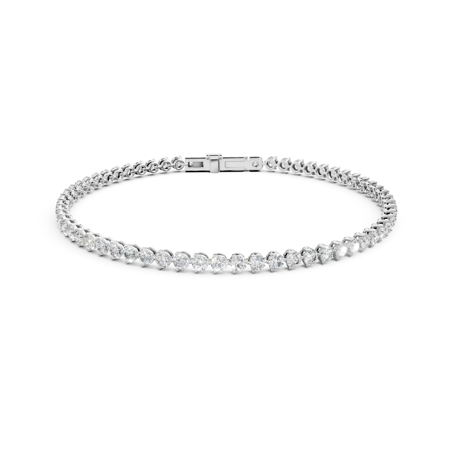 Bratara tennis din aur alb cu diamante create in laborator de 2.2ct