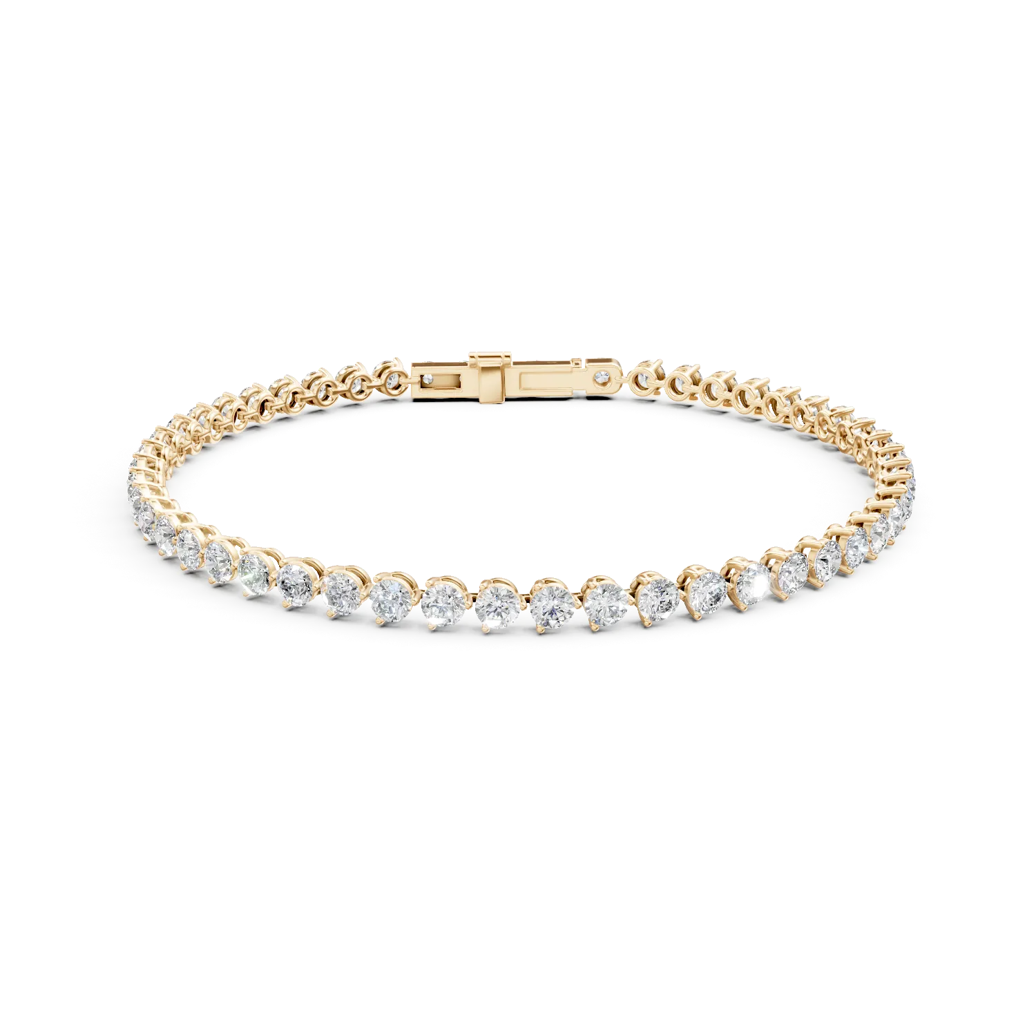 Bratara tennis din aur galben cu diamante create in laborator de 3.2ct