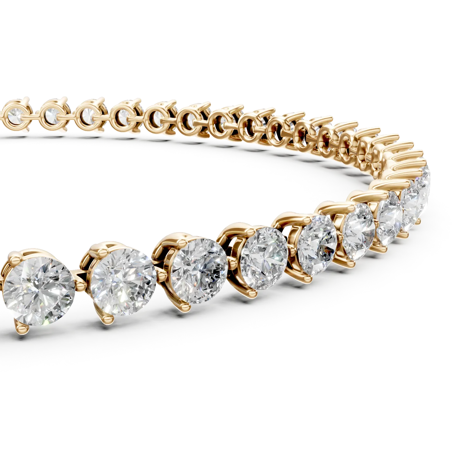Bratara tennis din aur galben cu diamante create in laborator de 3.3ct