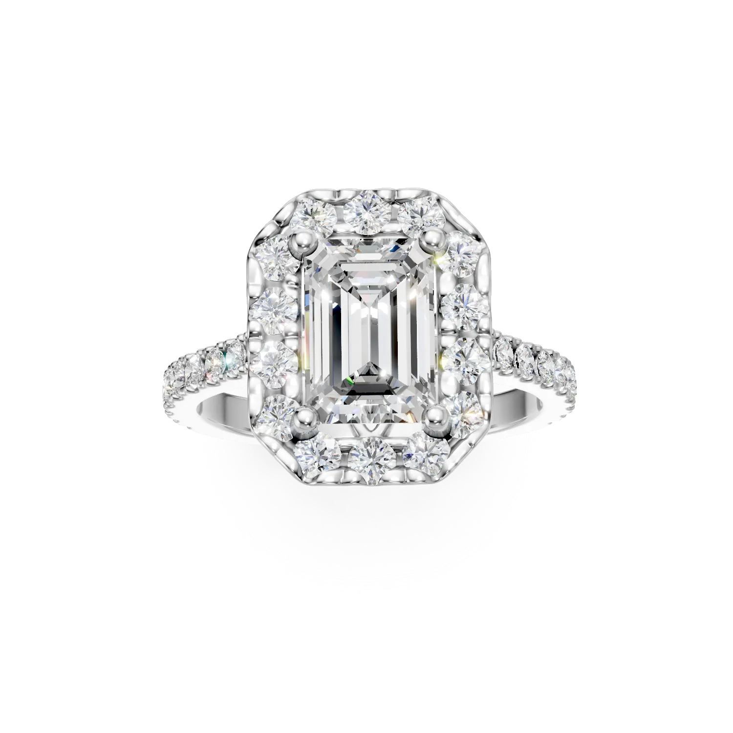 Inel din aur alb cu diamante de 0.6ct create in laborator