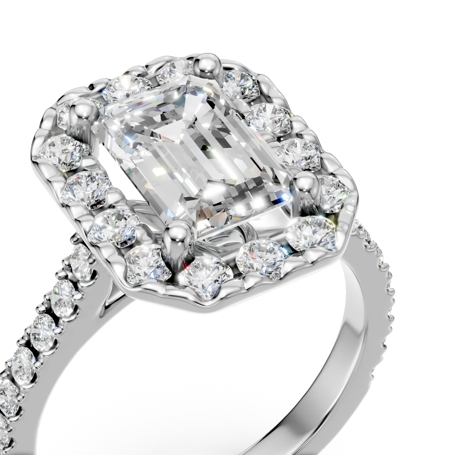 Inel din aur alb cu diamante de 0.6ct create in laborator