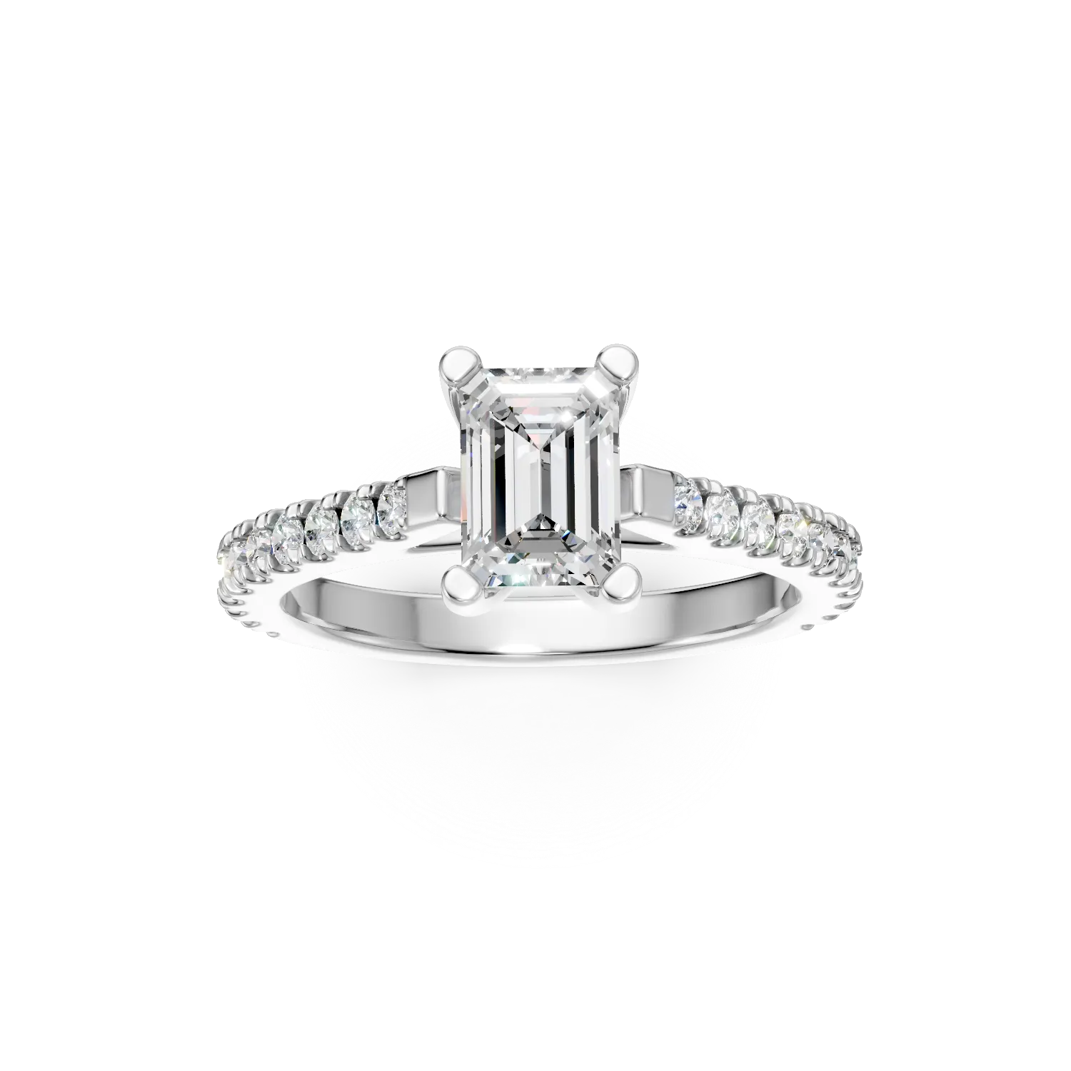 Inel de logodna din aur alb cu diamante de 0.5ct create in laborator