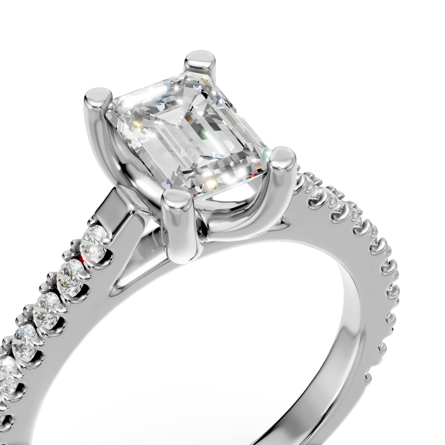 Inel de logodna din aur alb cu diamante de 0.5ct create in laborator
