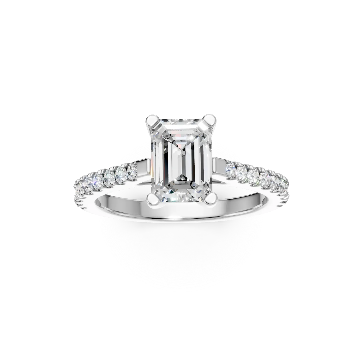 Inel de logodna din aur alb cu diamante de 0.9ct create in laborator