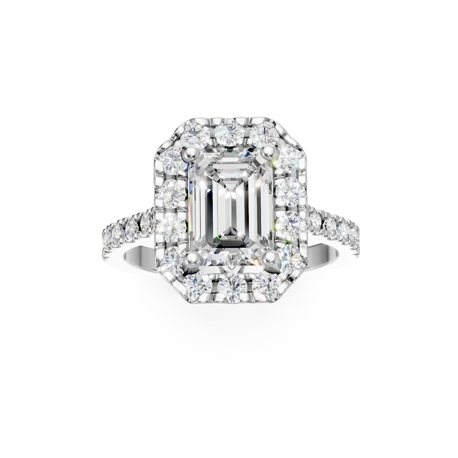 Inel din aur alb cu diamante de 2.3ct create in laborator