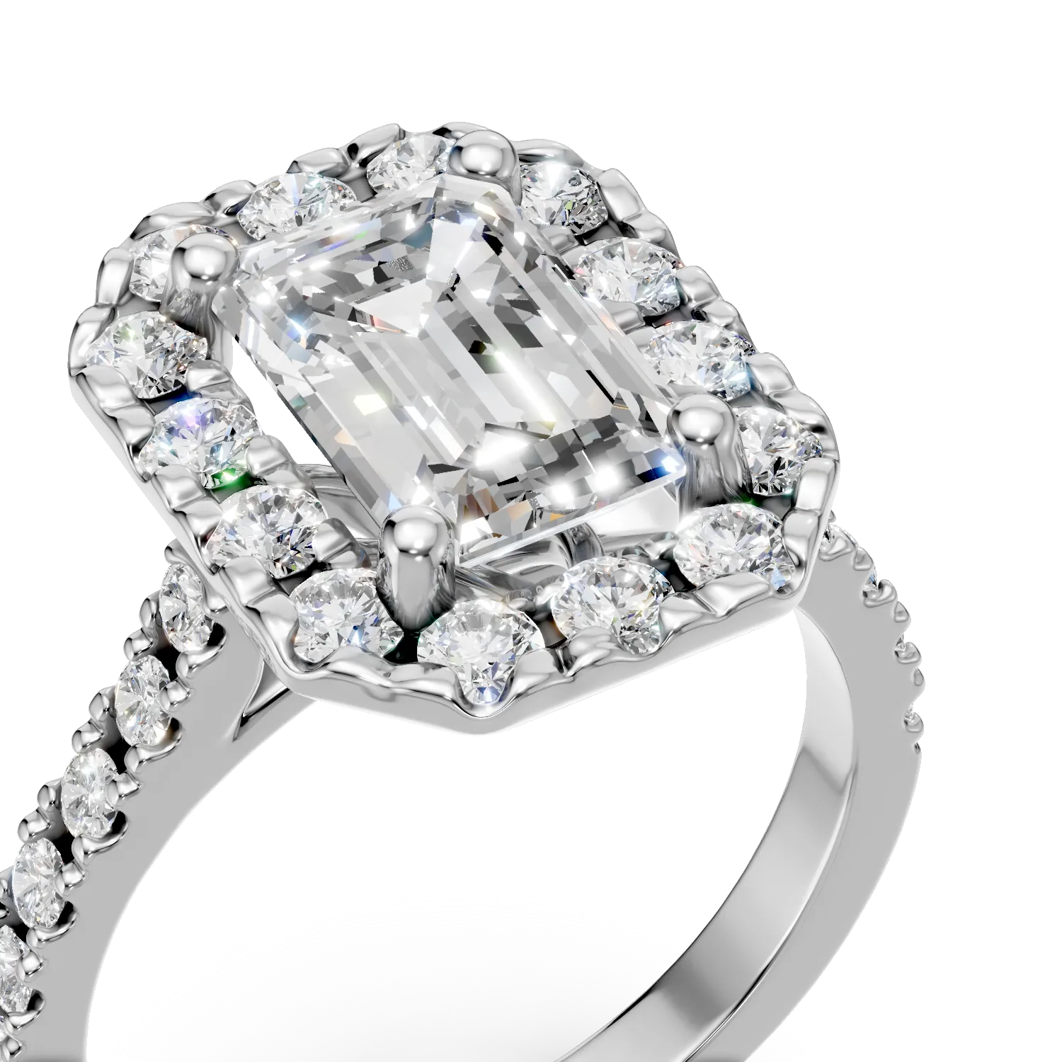 Inel din aur alb cu diamante de 2.3ct create in laborator