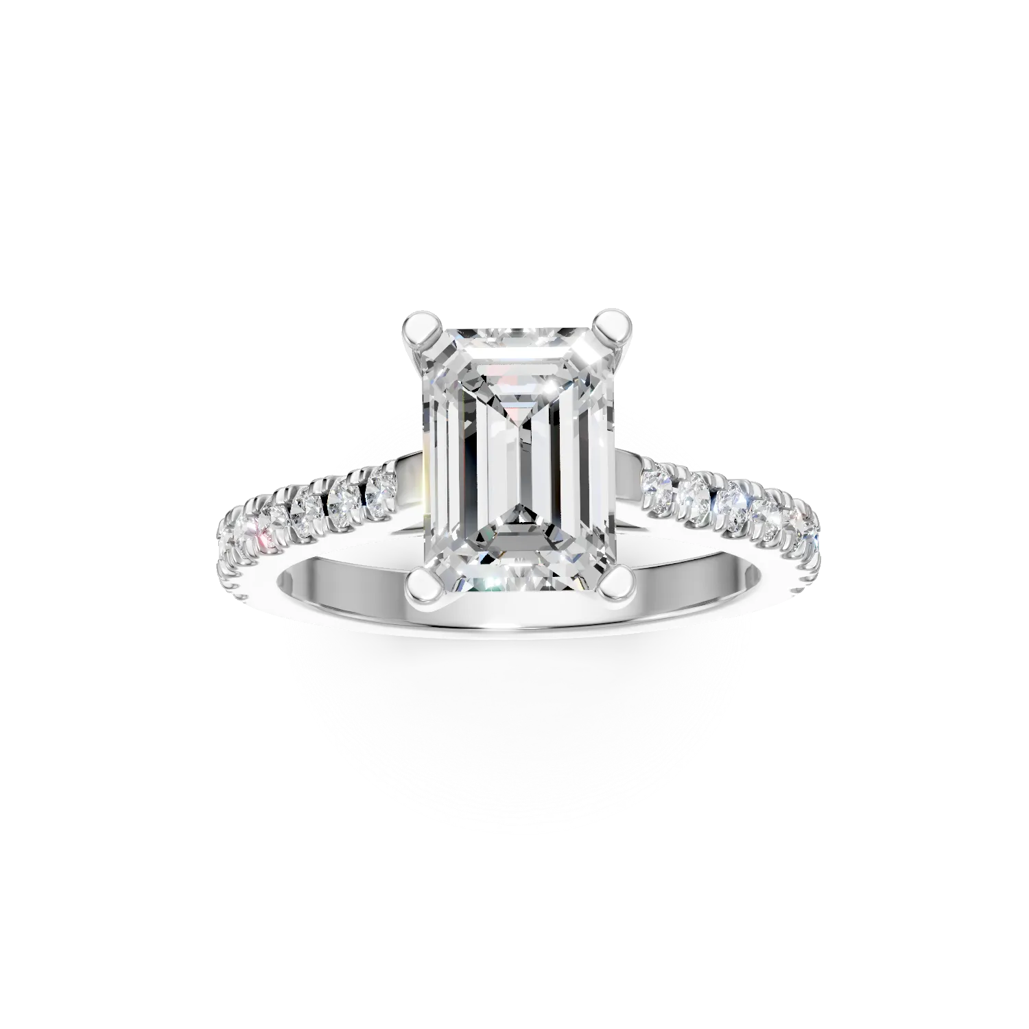 Inel de logodna din aur alb cu diamante de 1.2ct create in laborator