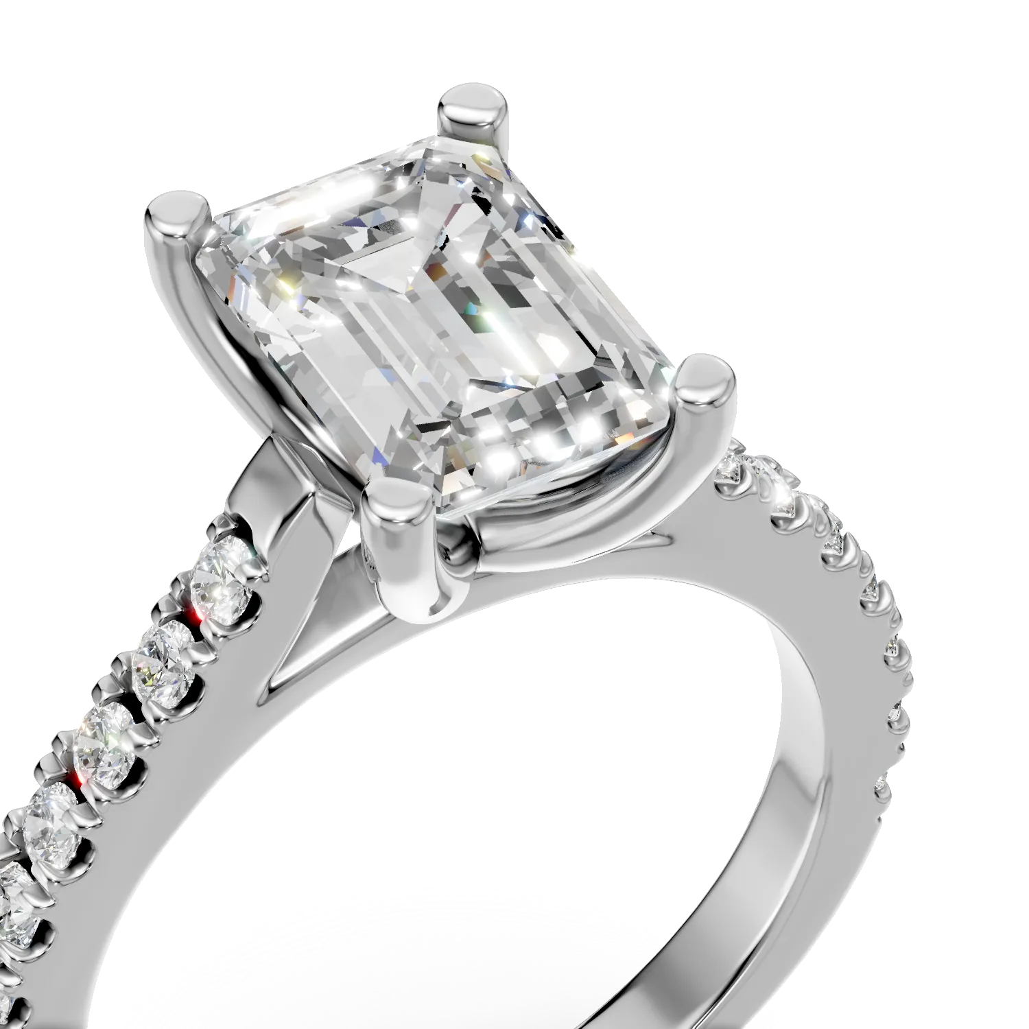 Inel de logodna din aur alb cu diamante de 1.2ct create in laborator
