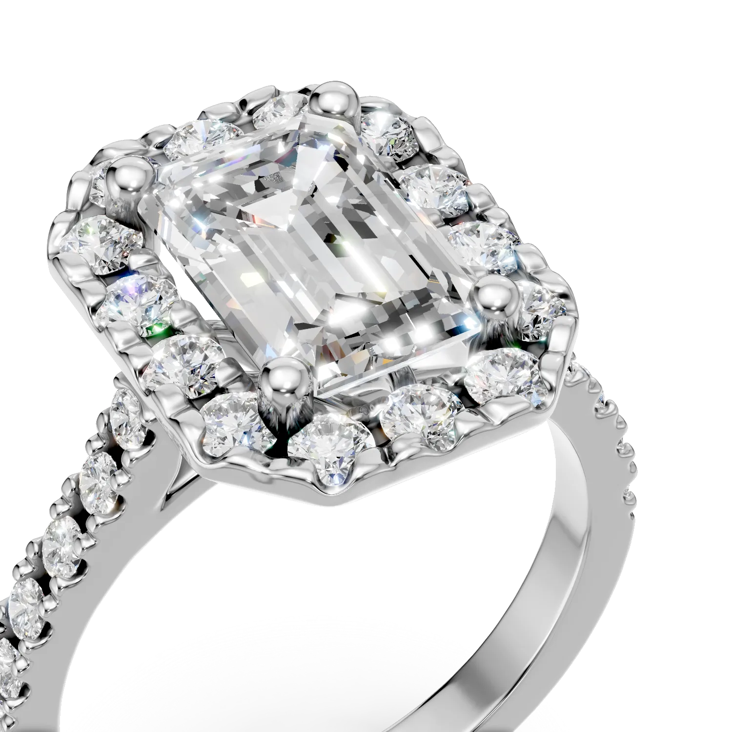 Inel din aur alb cu diamante de 3ct create in laborator