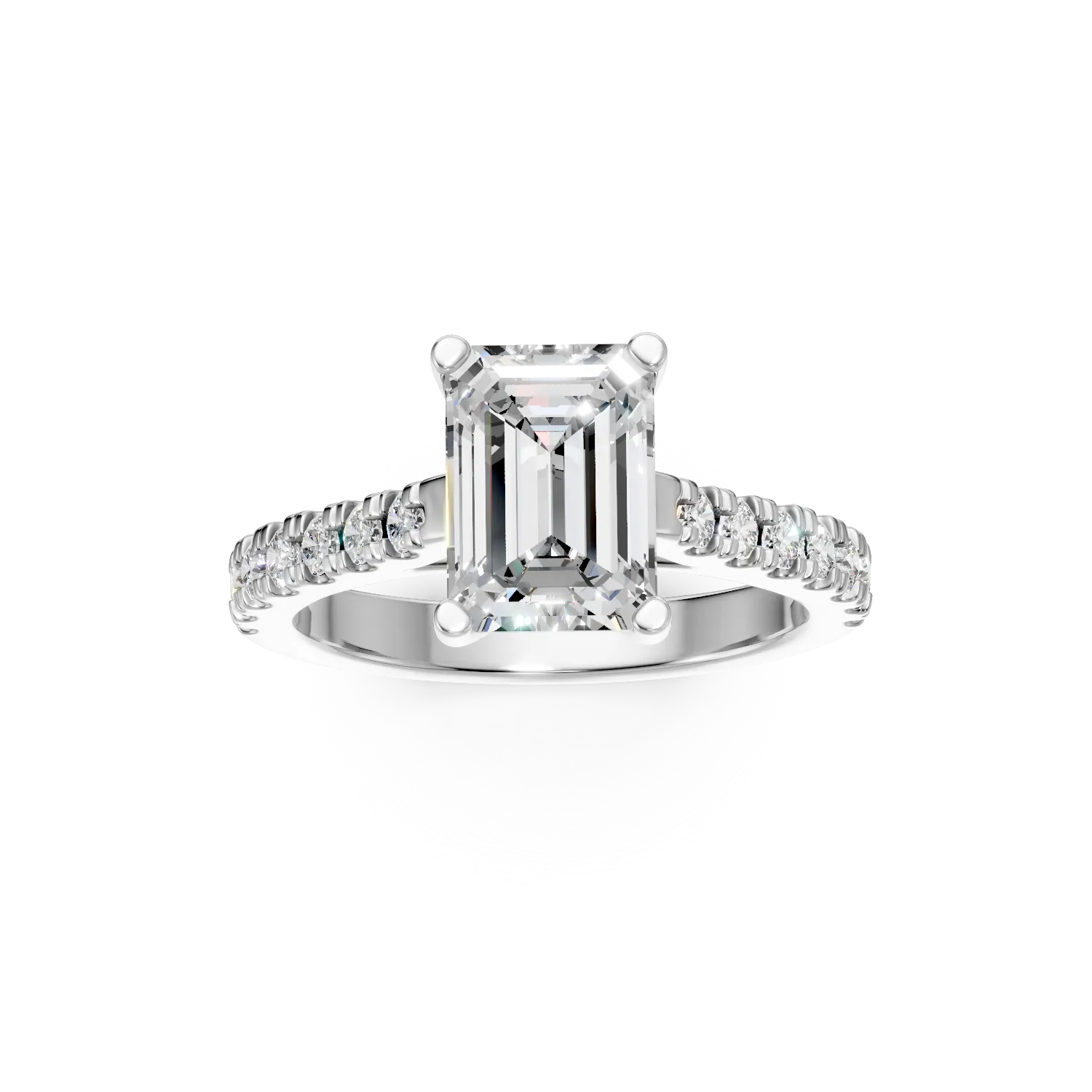 Inel de logodna din aur alb cu diamante de 1.8ct create in laborator