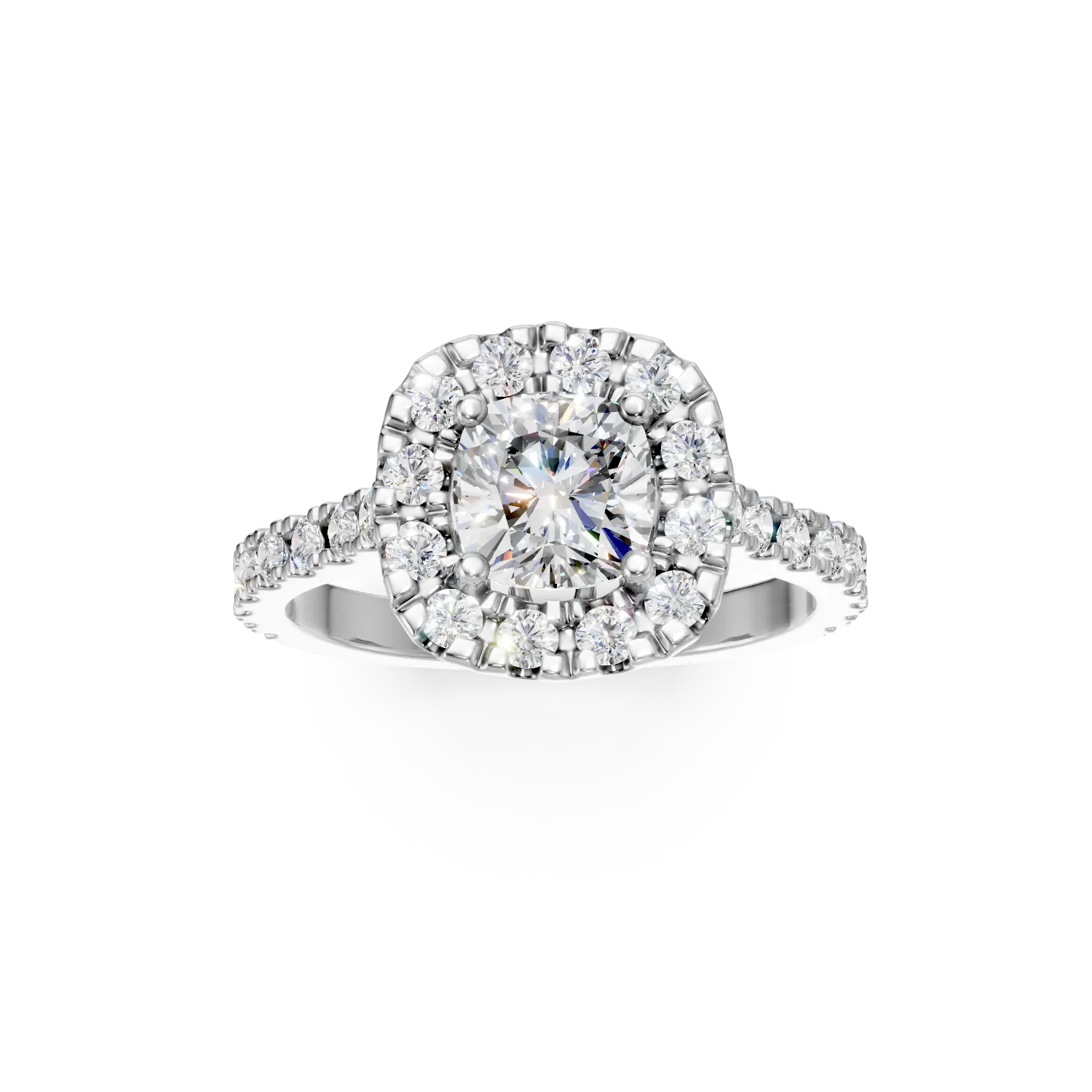 Inel din aur alb cu diamante de 1.1ct create in laborator